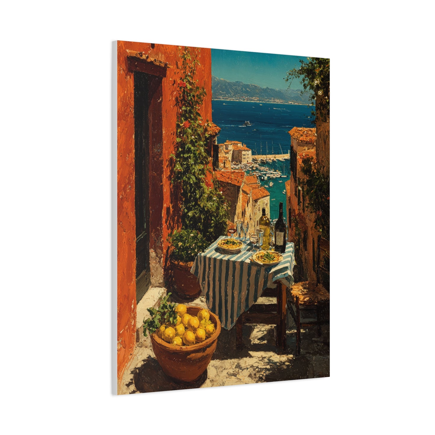 Amalfi Coast Terrace Lunch Wall Art & Canvas Print