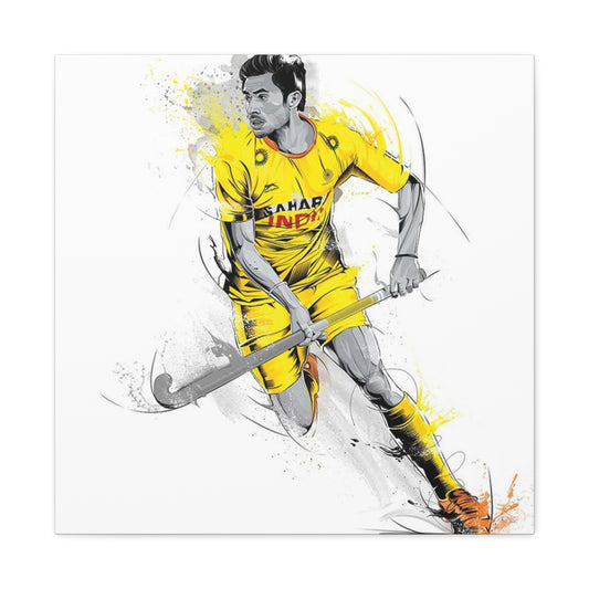 Indian Hockey Player Painting Wall Art & Canvas Prints