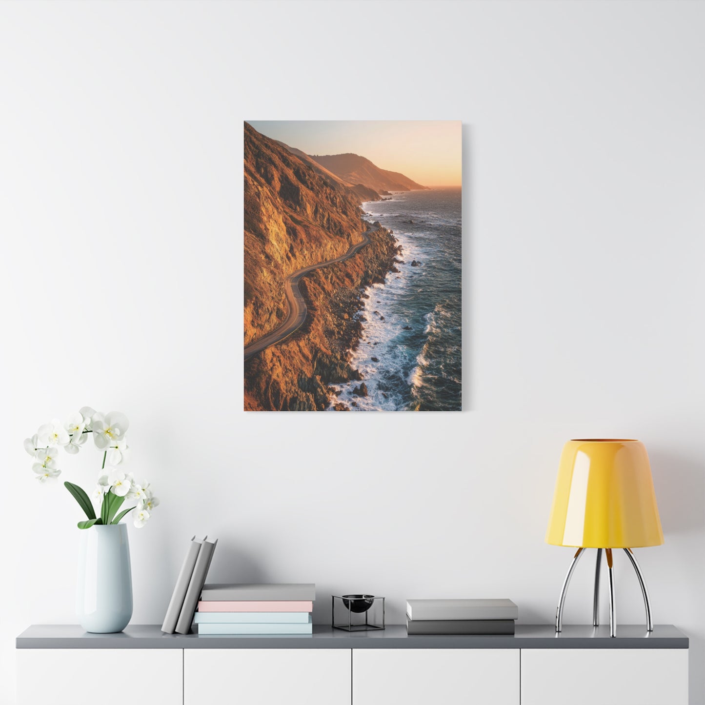 Winding Coastal Highway Above Ocean Cliffs Wall Art & Canvas Print