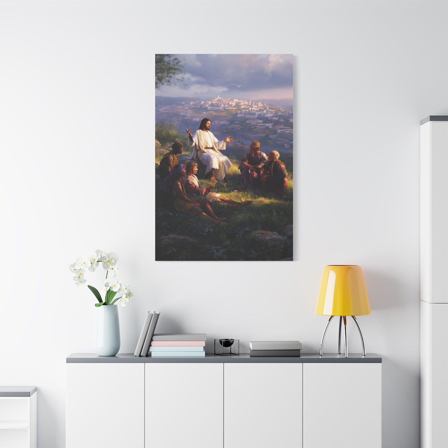 Christ Teaching the Disciples Above Jerusalem Wall Art & Canvas Print