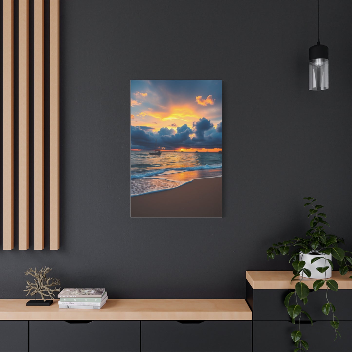 Supreme Beach Sunrise and Sunset Art Collection Wall Art & Canvas Print