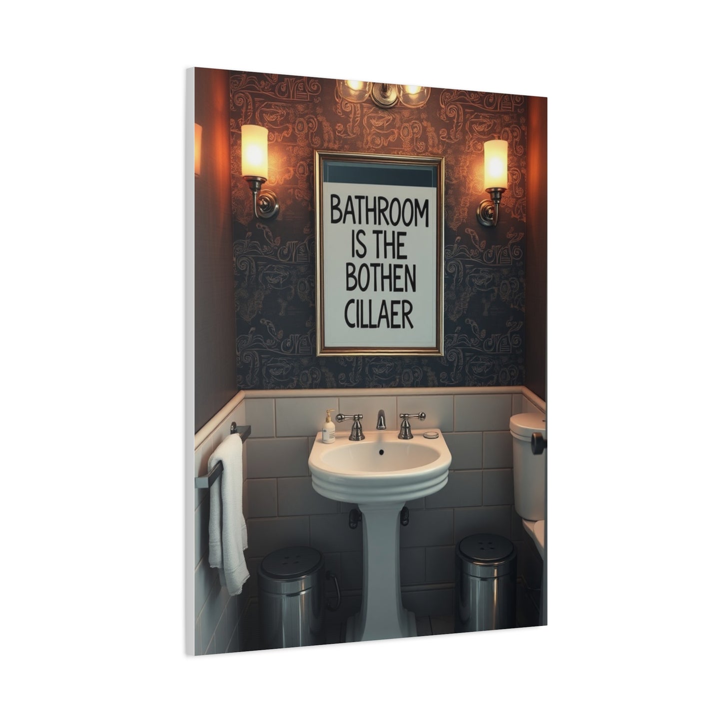 Elite Bathroom Humor Art Vision Wall Art & Canvas Print