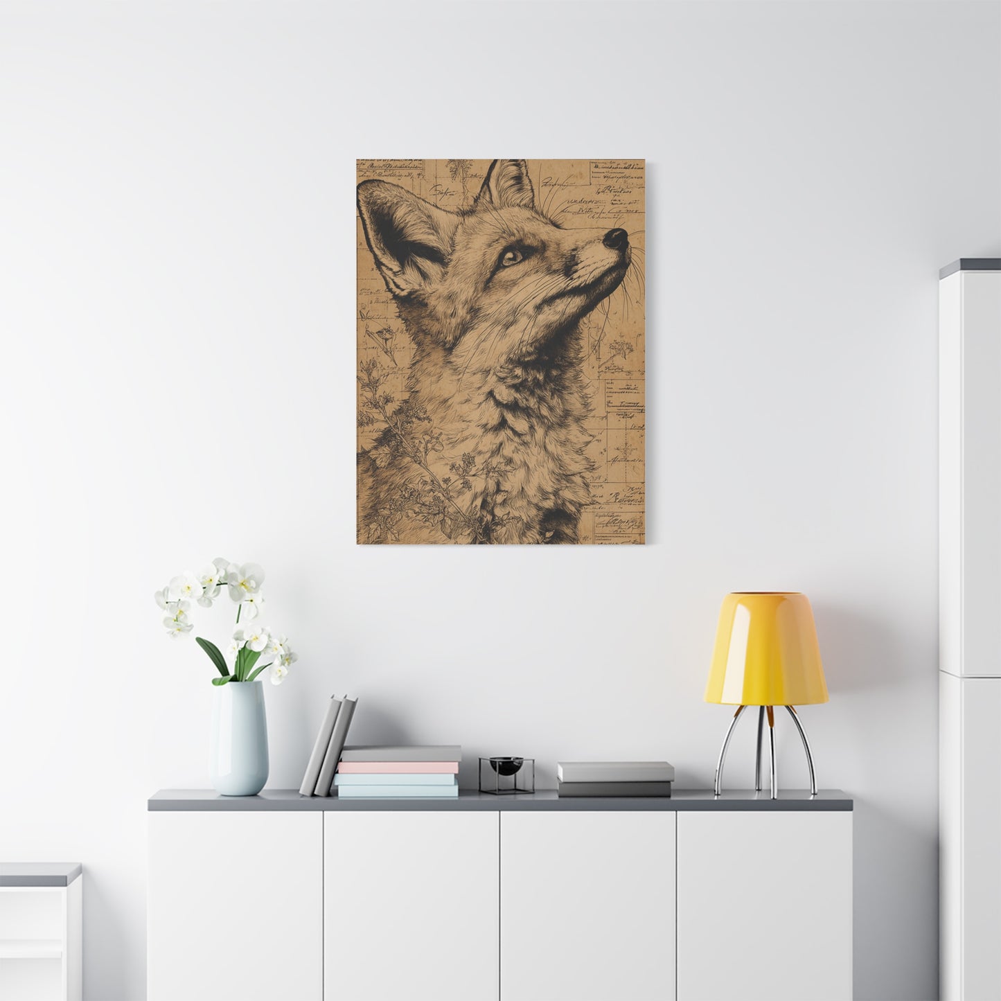Vintage Natural History Fox Study Wall Art & Canvas Print
