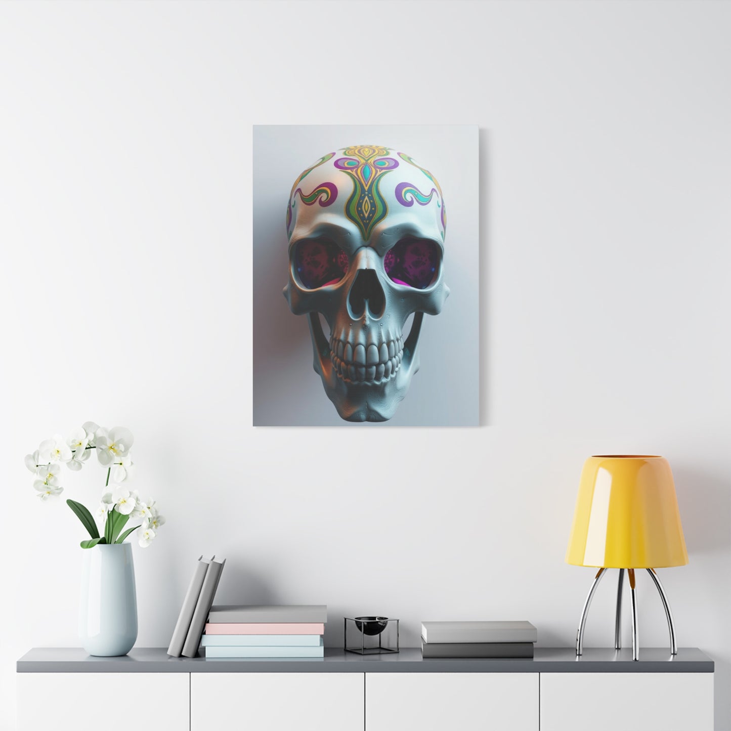 3D Trippy Skull Art By Ali Gulec Art Artisan Canvas Wall Art & Canvas Print