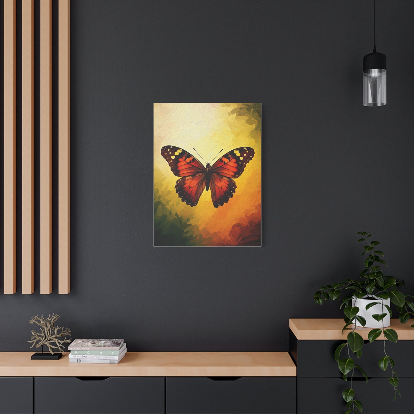Radiant Sunset Butterfly Portrait Wall Art & Canvas Prints