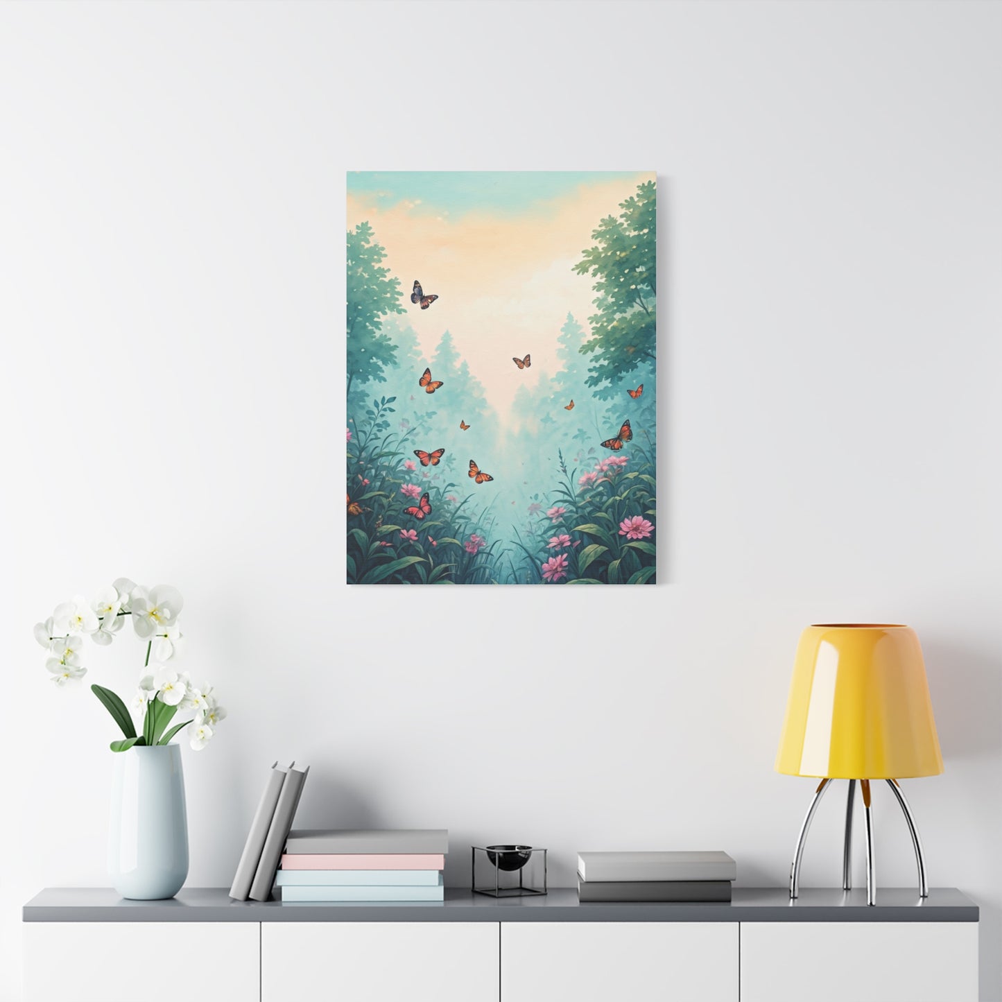 Enchanted Garden Butterfly Scene Wall Art & Canvas Prints