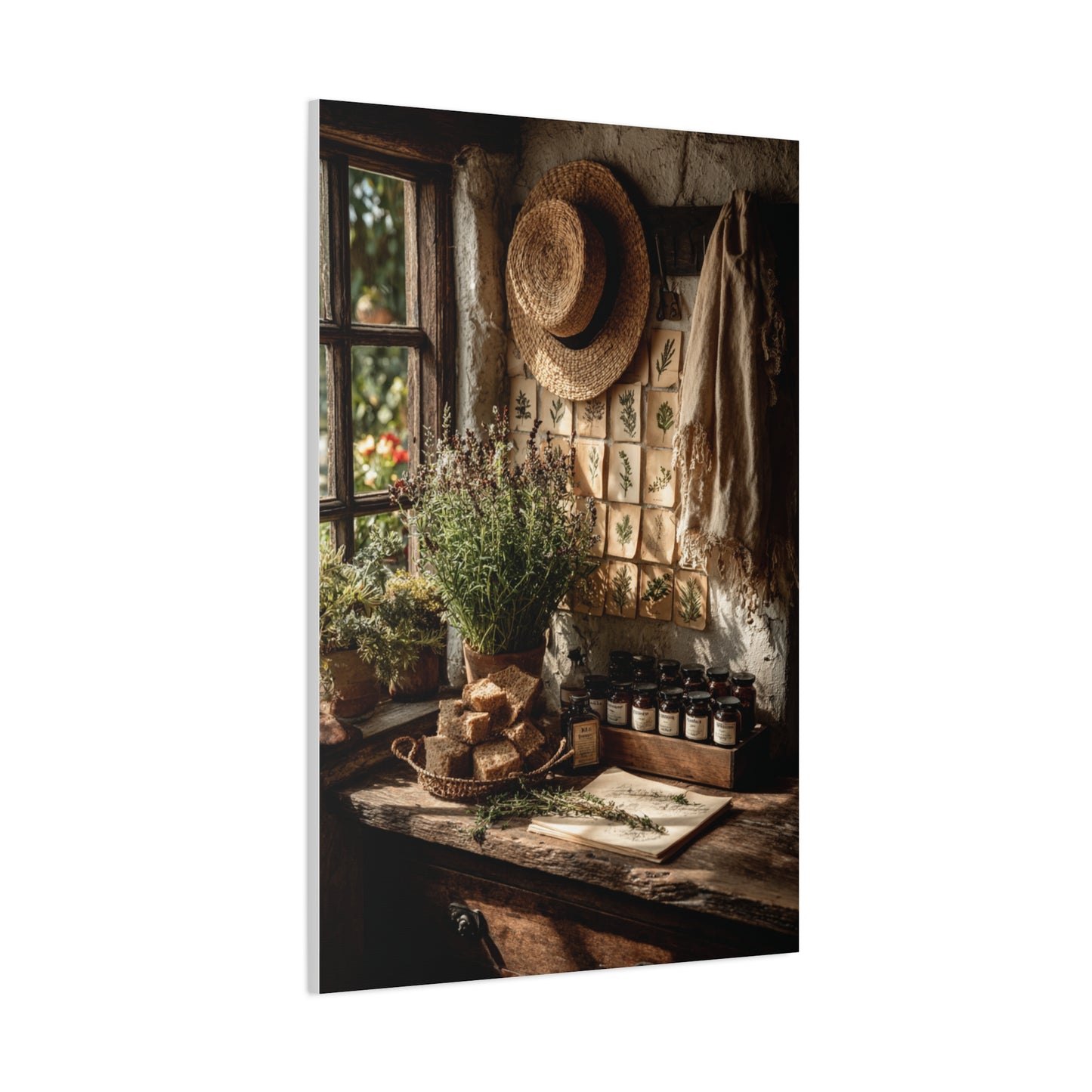 Farmhouse Herb Kitchen Still Life Wall Art & Canvas Print