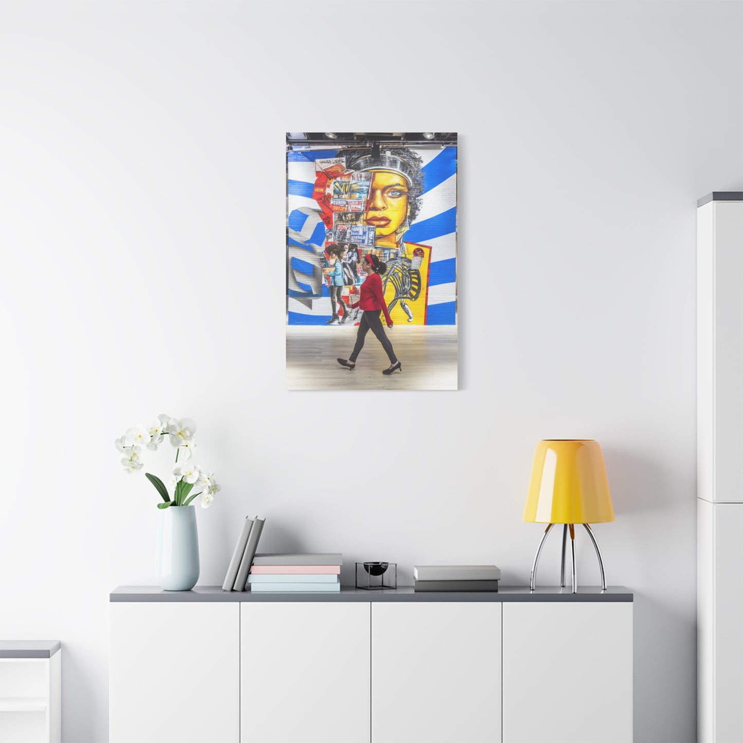 Urban Collage Mural Portrait Wall Art & Canvas Print