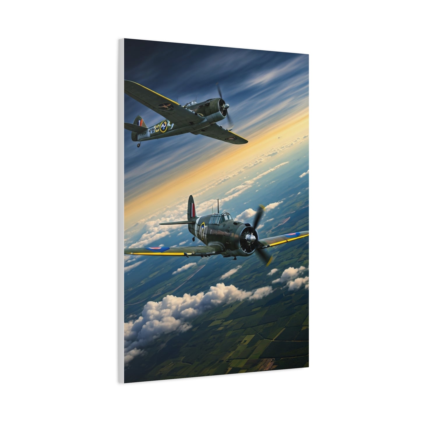 Vintage Warplanes Above the Clouds Wall Art & Canvas Prints
