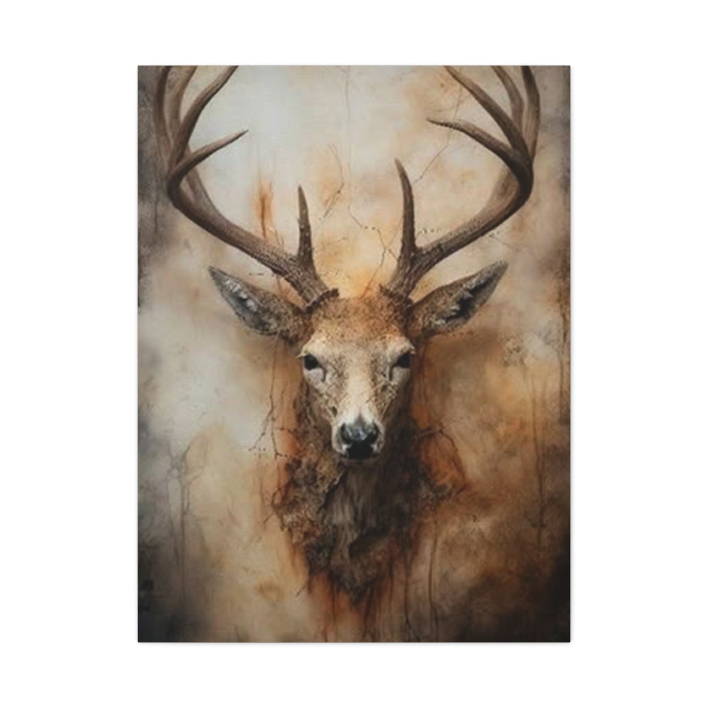 Reindeer Head Painting Wall Art & Canvas Prints