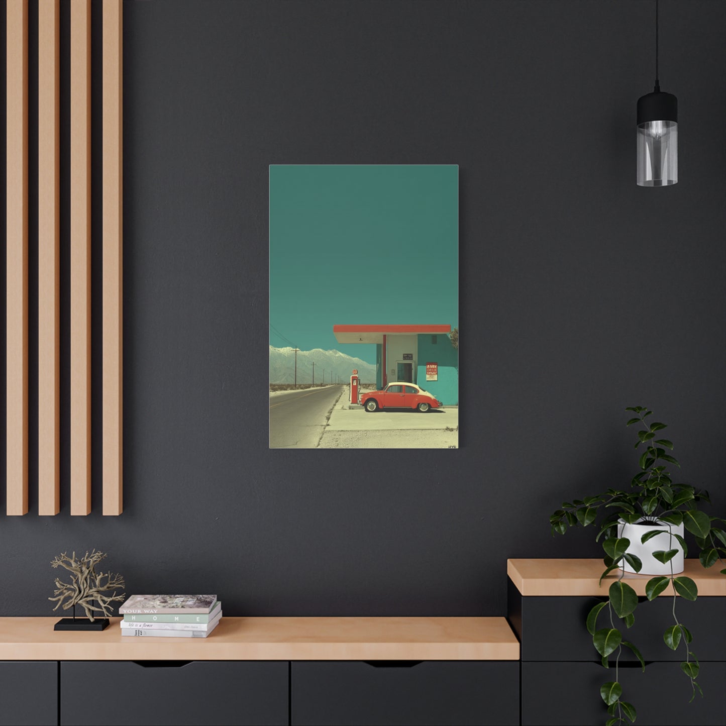 Minimal Desert Station Composition Wall Art & Canvas Print