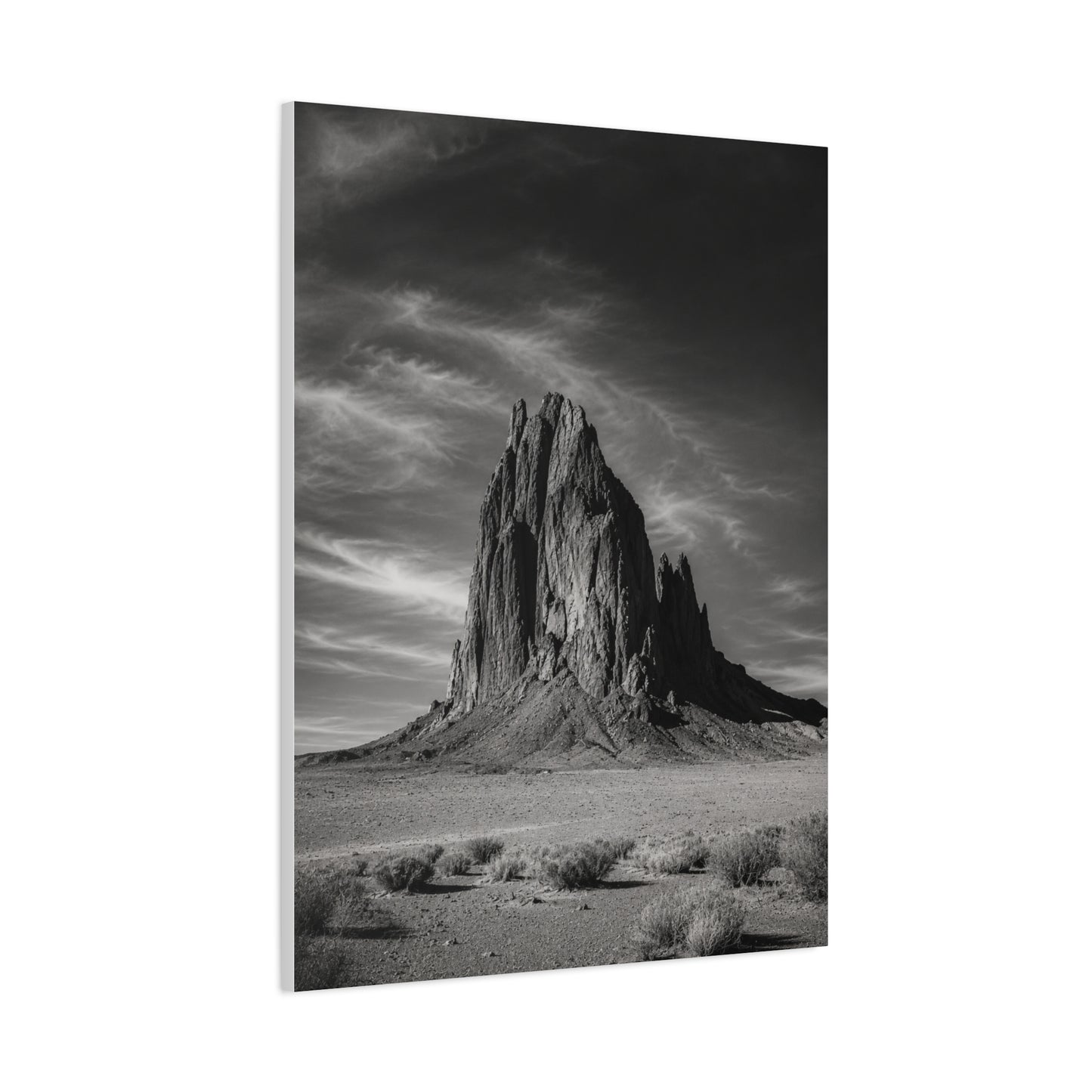 Desert Monolith Black and White Southwest Wall Art & Canvas Print