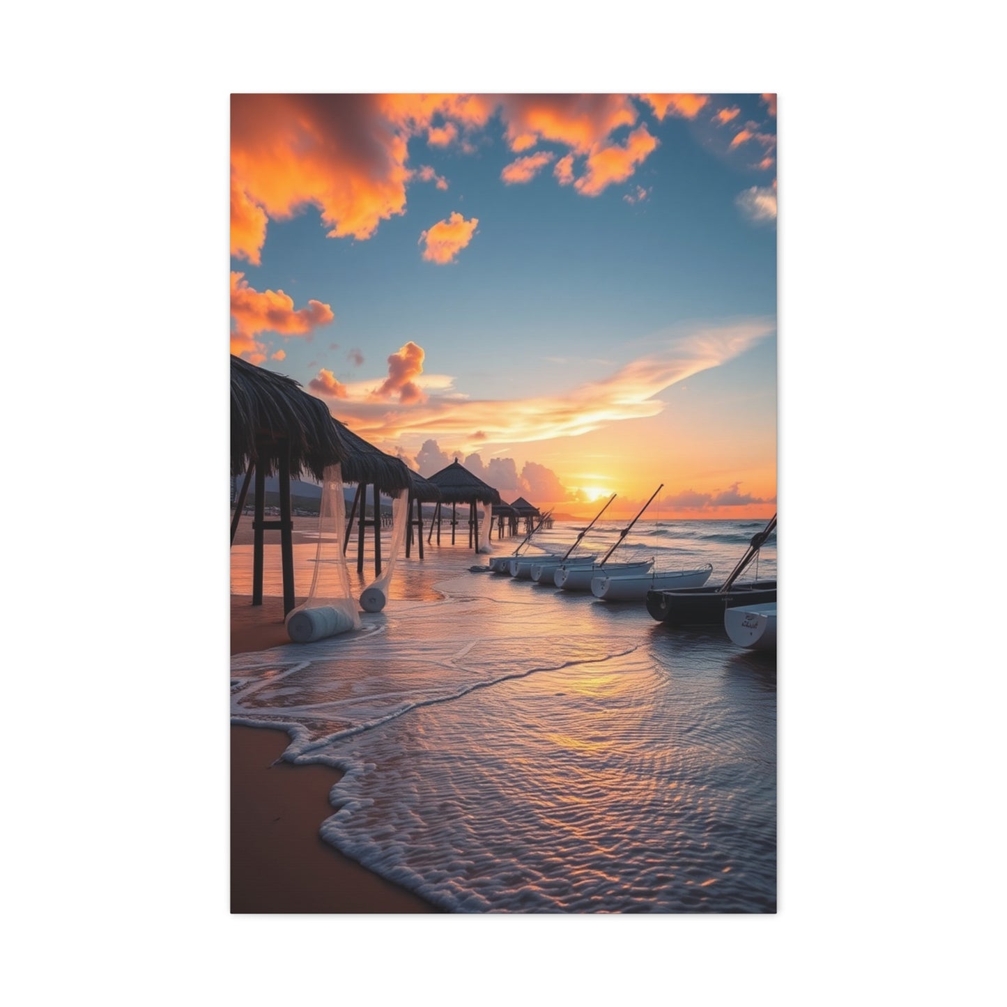 Beach Sunrise and Sunset Art Refined Canvas Wall Art & Canvas Print