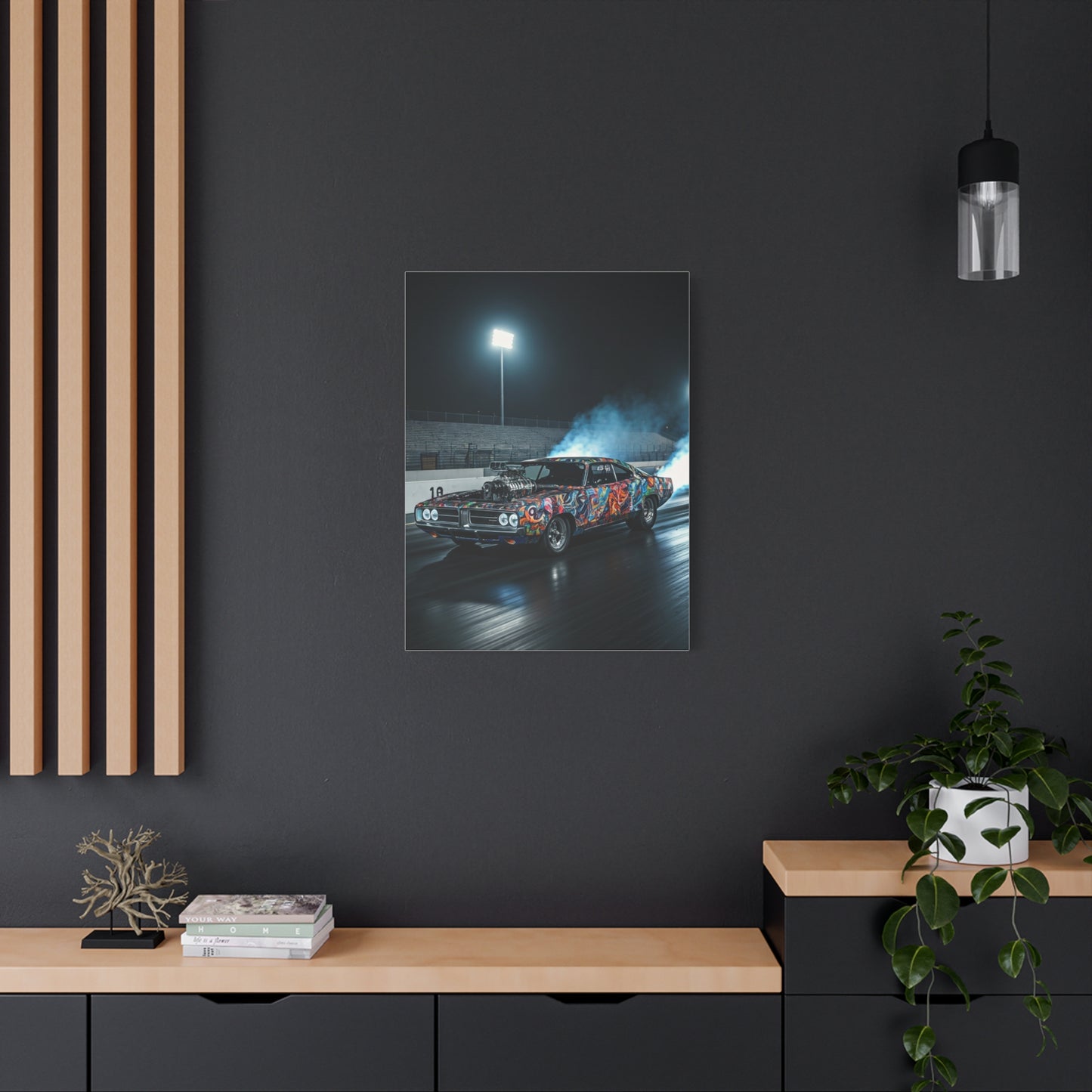 1970 Dodge Charger R/T Supercharged Night Drag Assault Wall Art & Canvas Prints