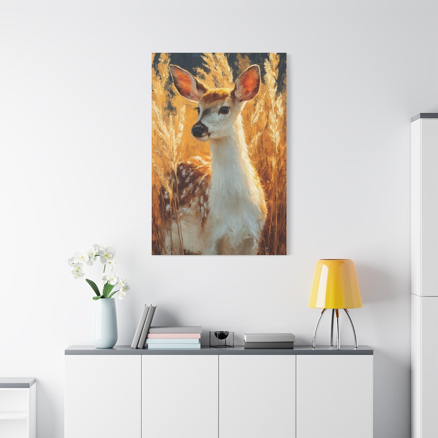 Celestial Moonlit Stag Wall Art & Canvas Print