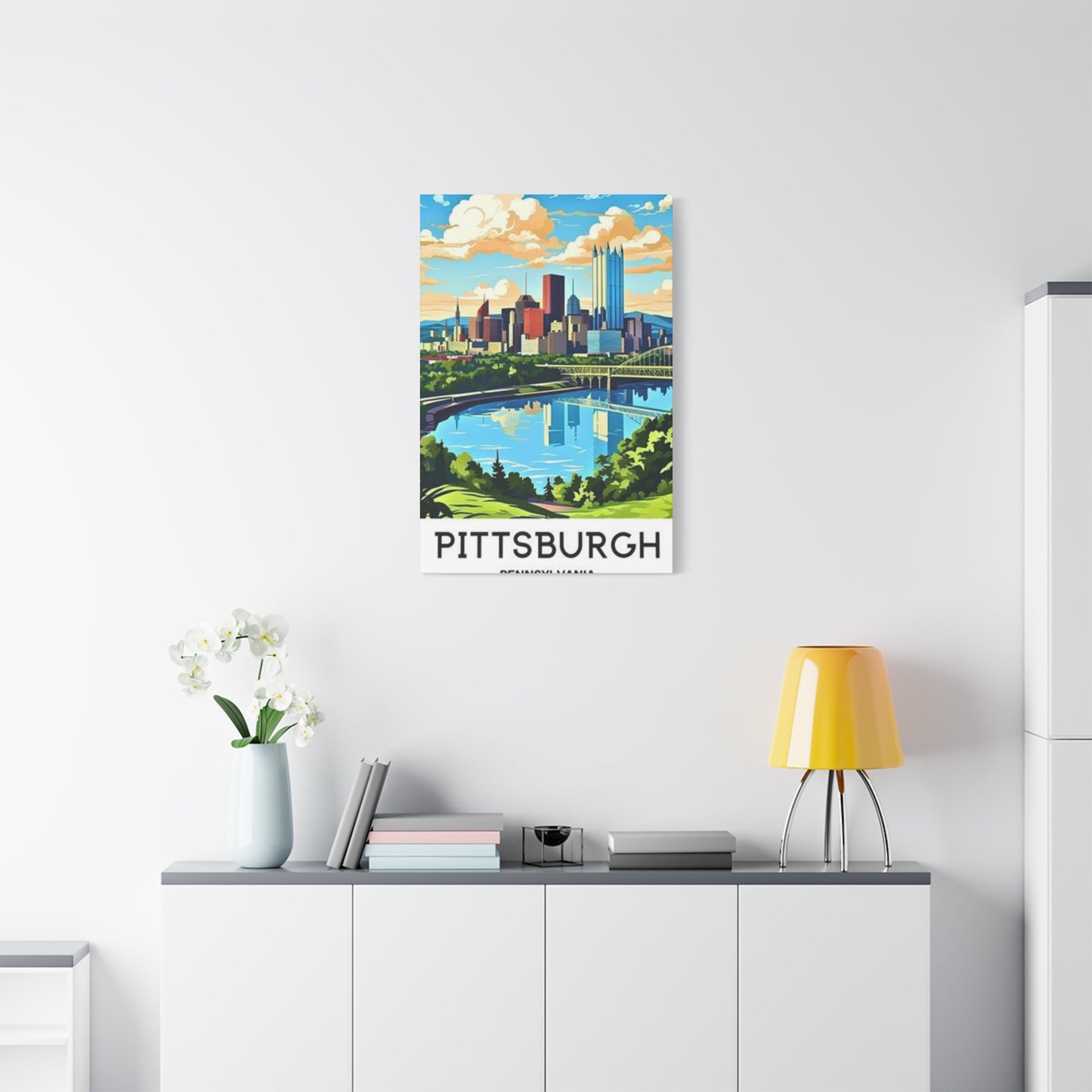 Sunny Sky Pittsburgh Poster Wall Art & Canvas Prints