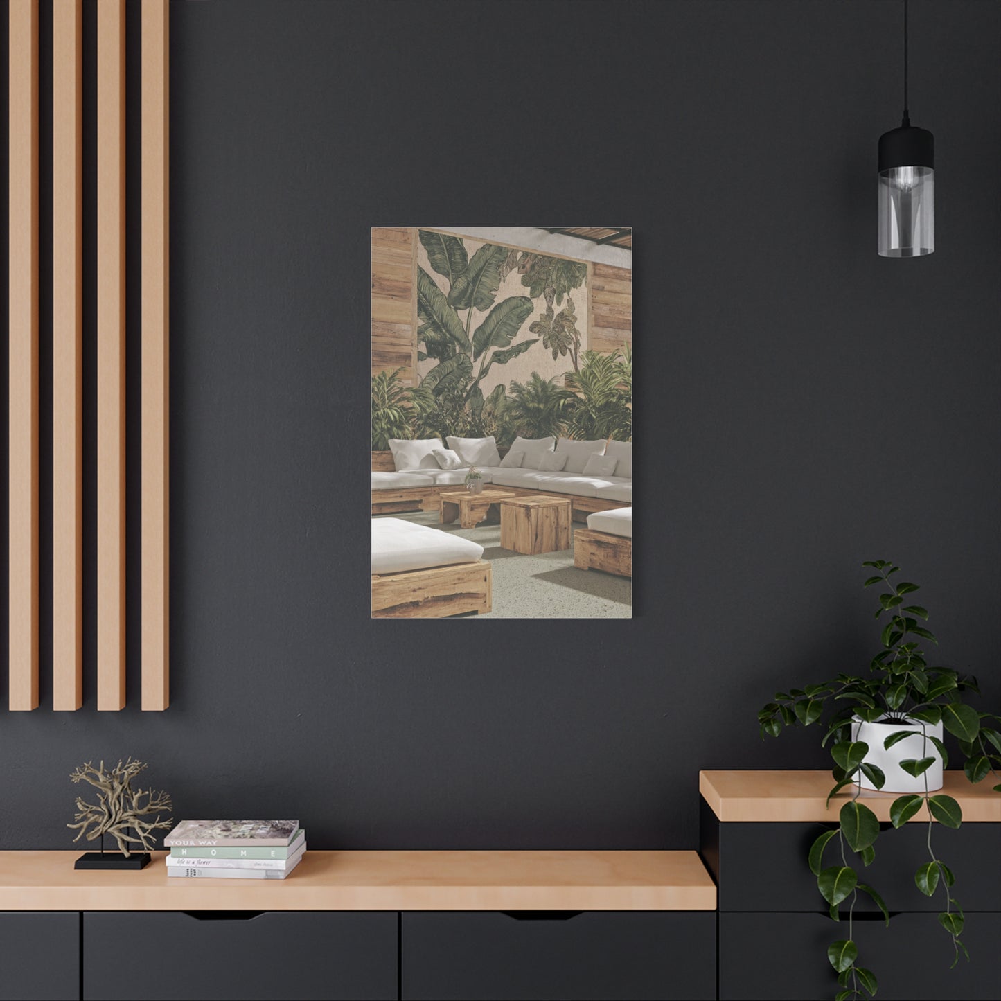 Tropical Flora and Fauna Resort Restaurant Wall Art & Canvas Print