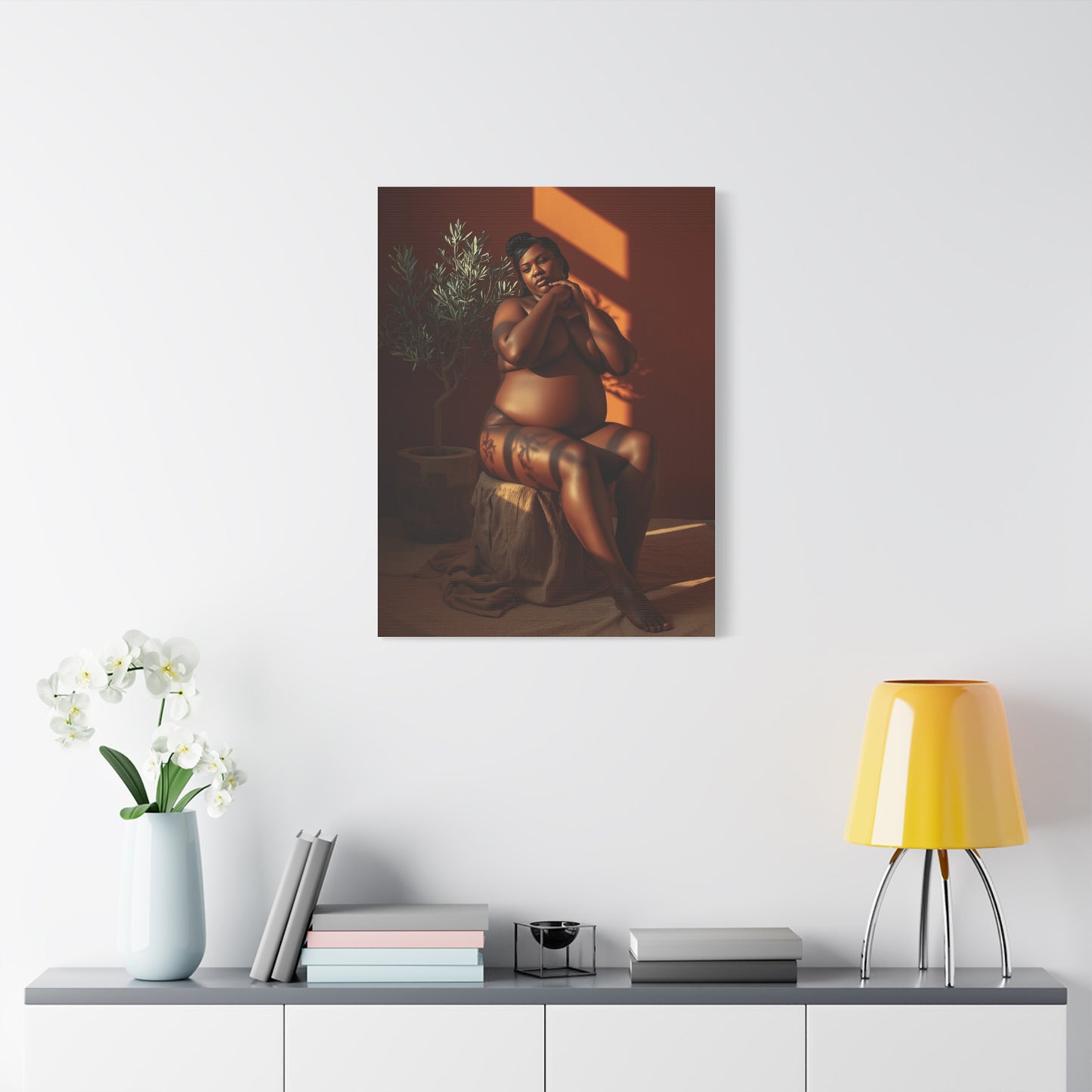 Body Positive Seated Figure Study Wall Art & Canvas Print