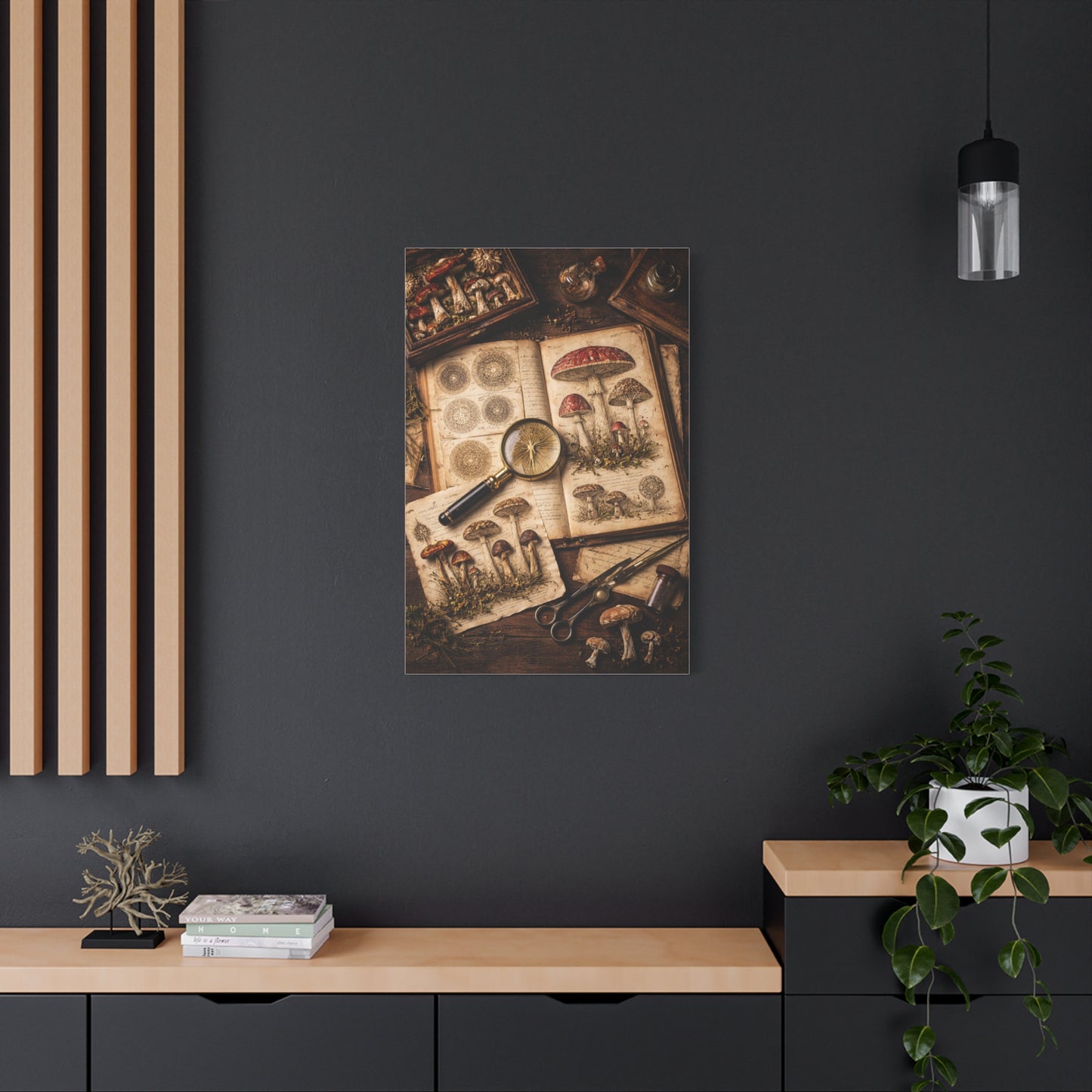 Cabinet-of-Curiosities Mushroom Study Wall Art & Canvas Print