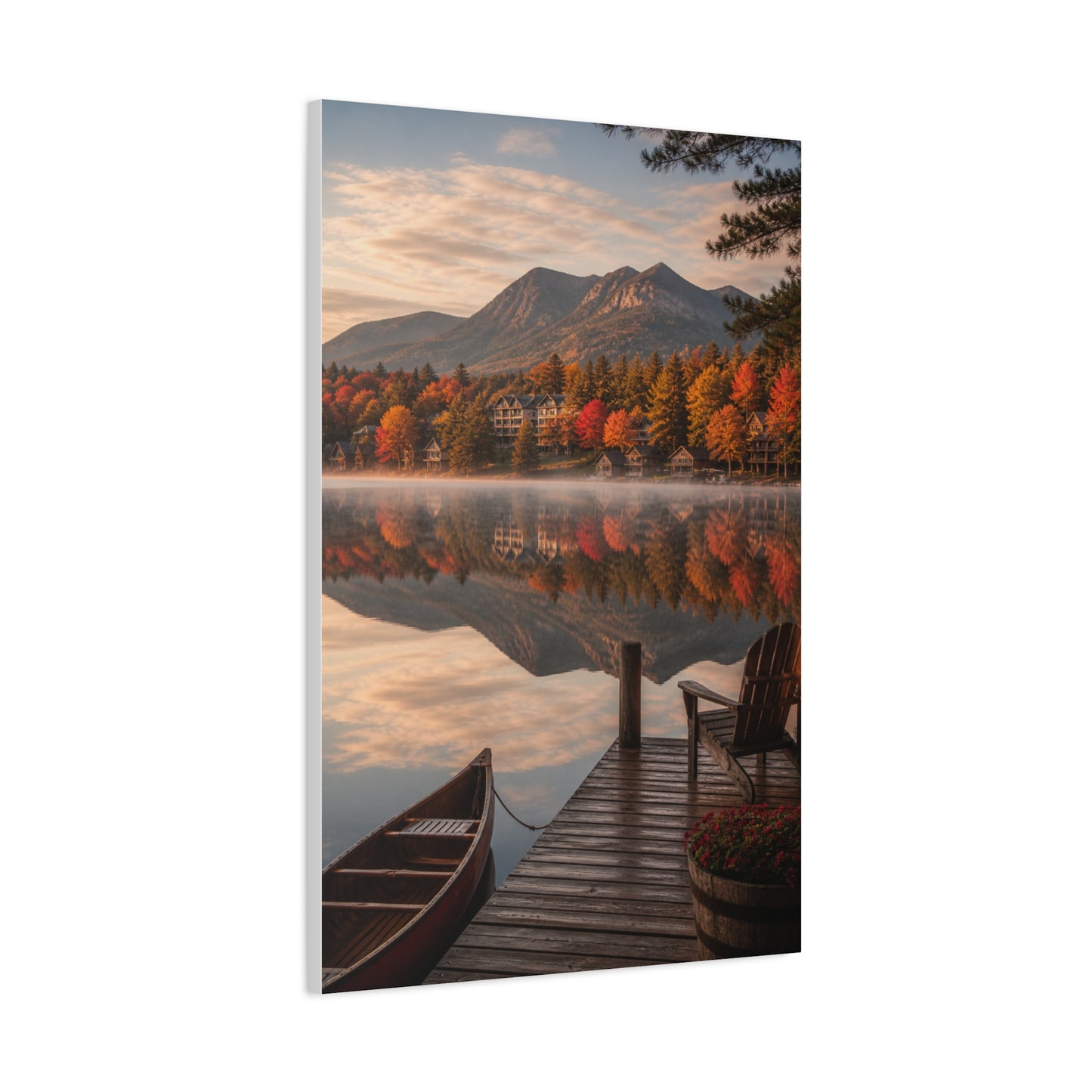 Lake Placid Autumn Reflection Wall Art & Canvas Print