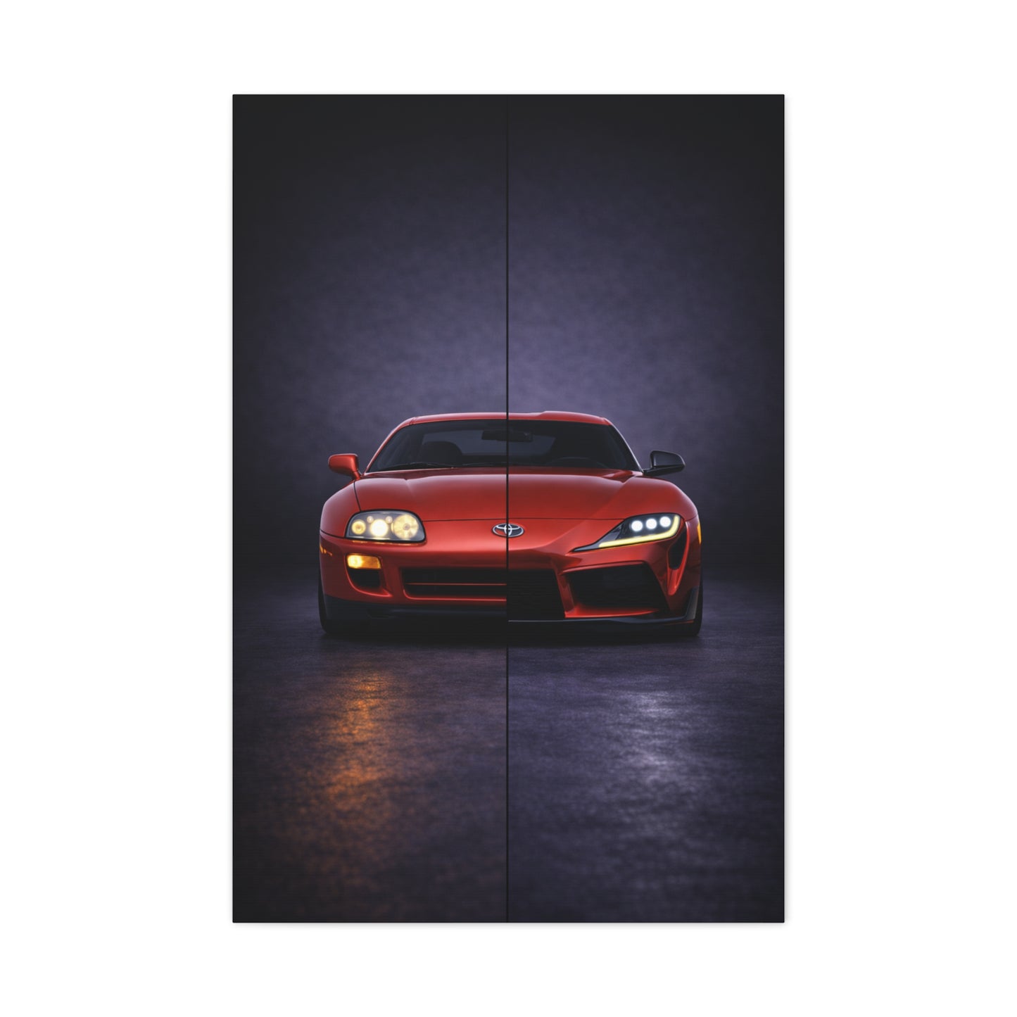 Toyota Supra Split Mk4 vs Mk5 Evolution Wall Art & Canvas Prints