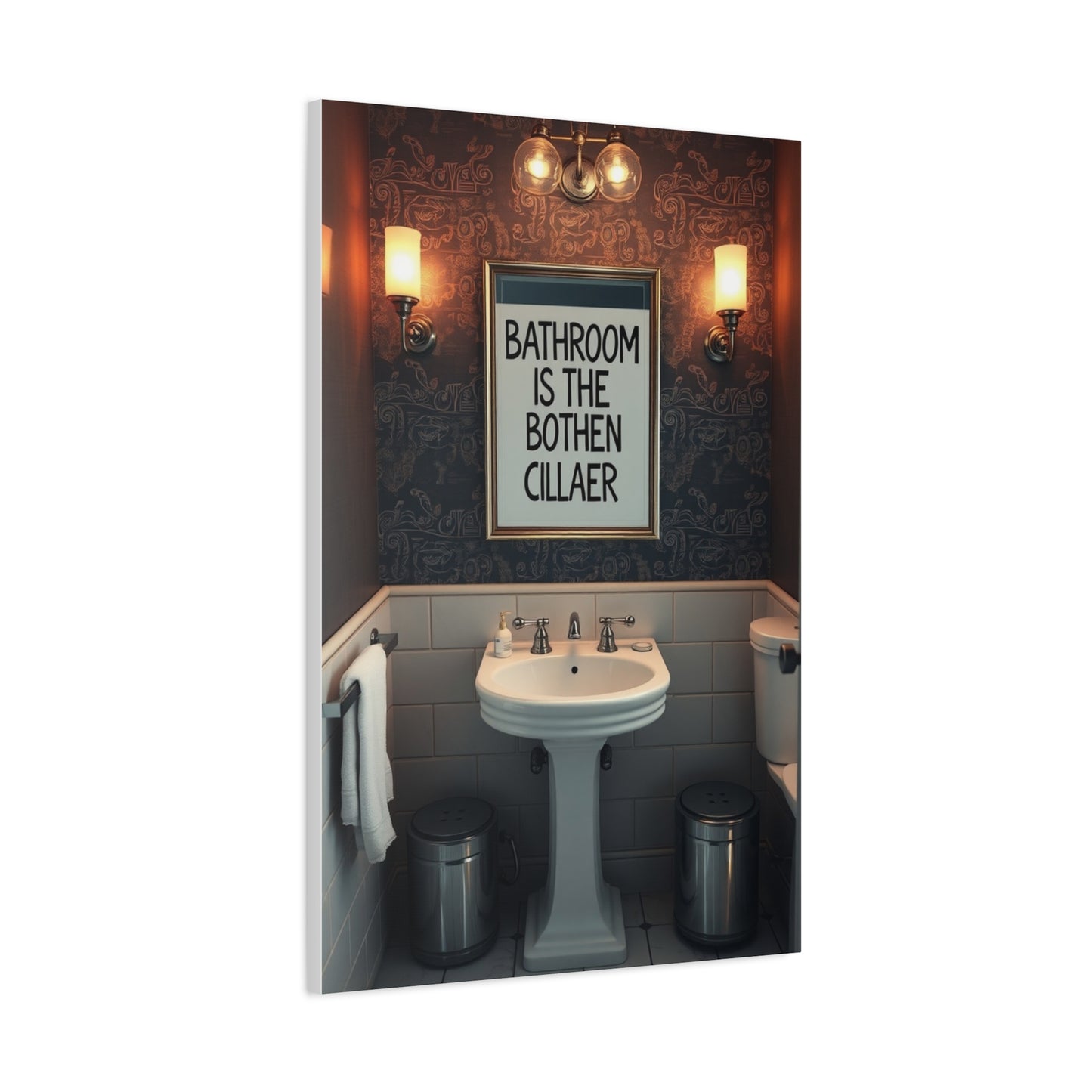 Elite Bathroom Humor Art Vision Wall Art & Canvas Print