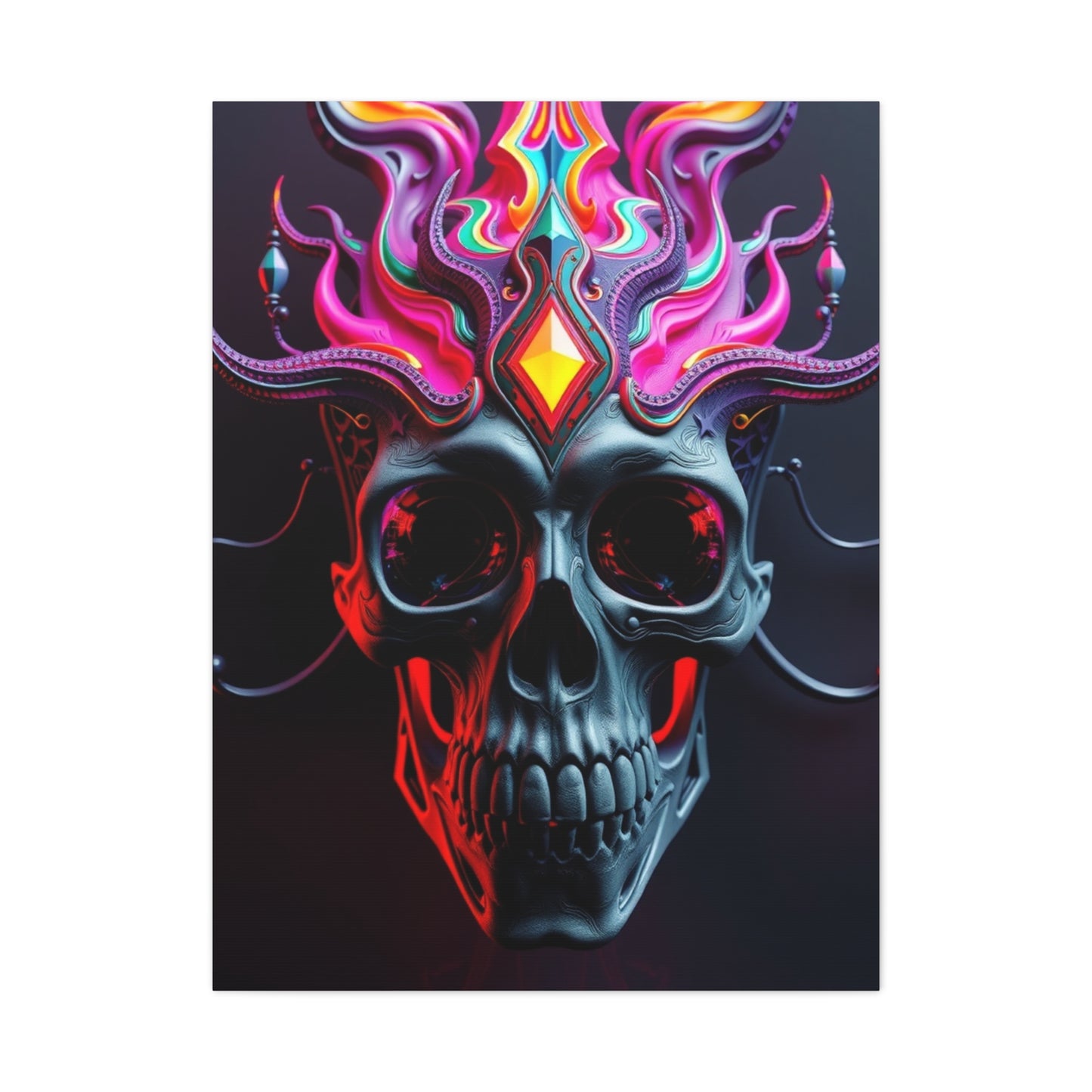 3D Trippy Skull Art By Ali Gulec Art Refined Canvas Wall Art & Canvas Print