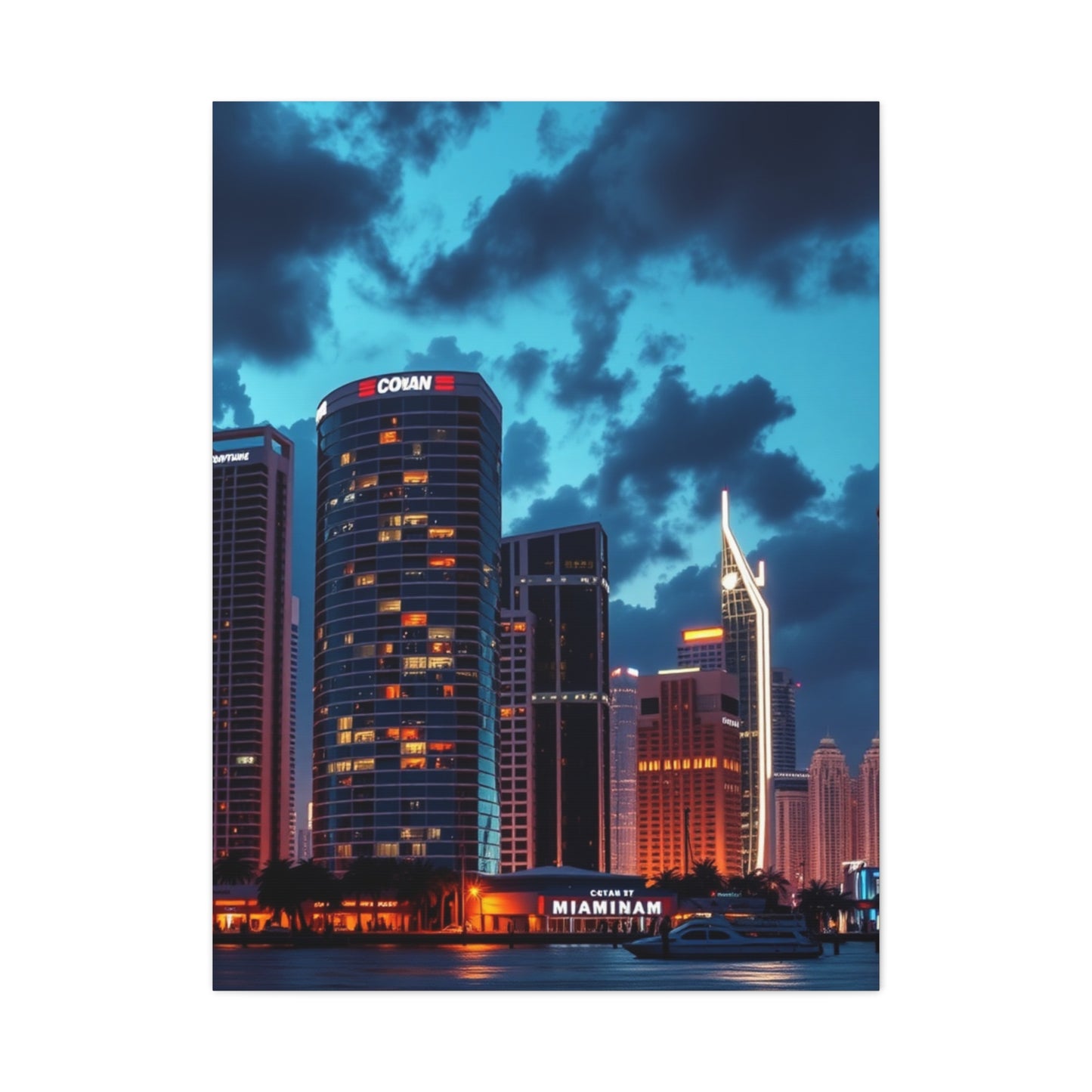 Sophisticated Coastal Skyline Decor Wall Art & Canvas Print