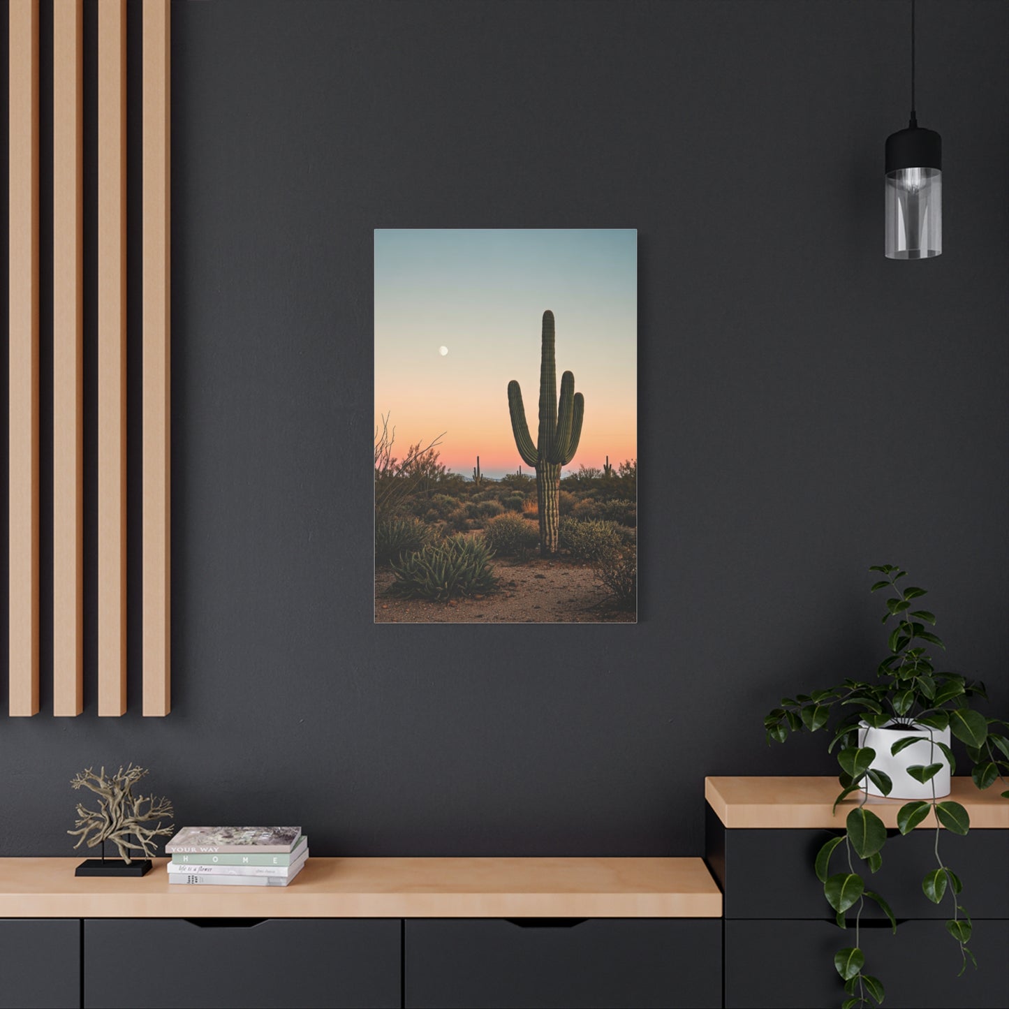 Golden Sunset Saguaro Landscape Wall Art & Canvas Prints