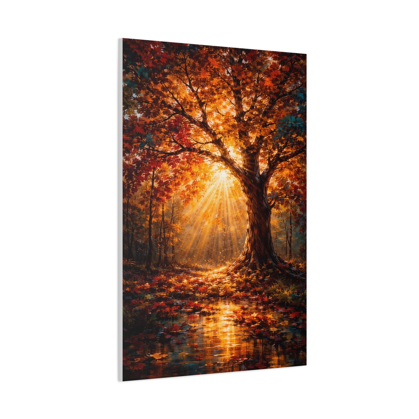 Radiant Autumn Sunburst Tree Wall Art & Canvas Print