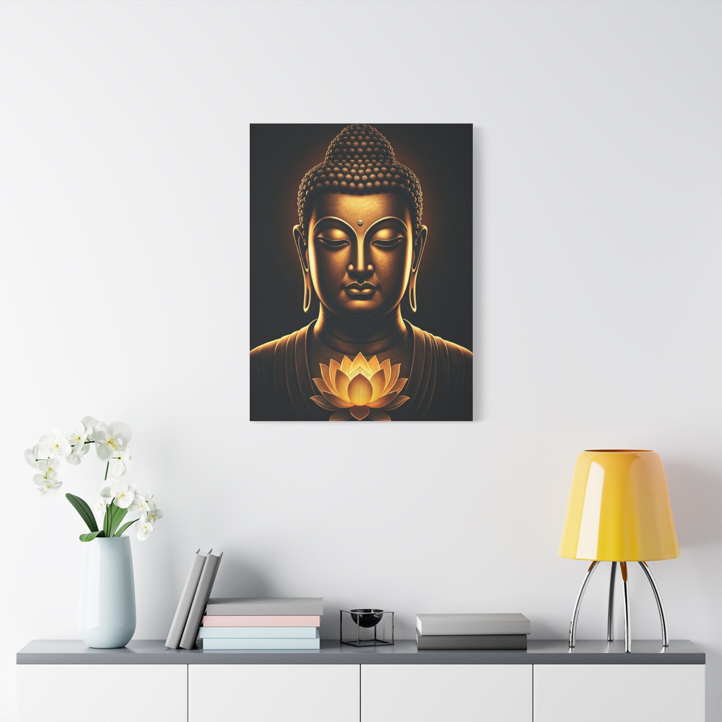 Shadowed Golden Buddha Elegance Wall Art & Canvas Prints