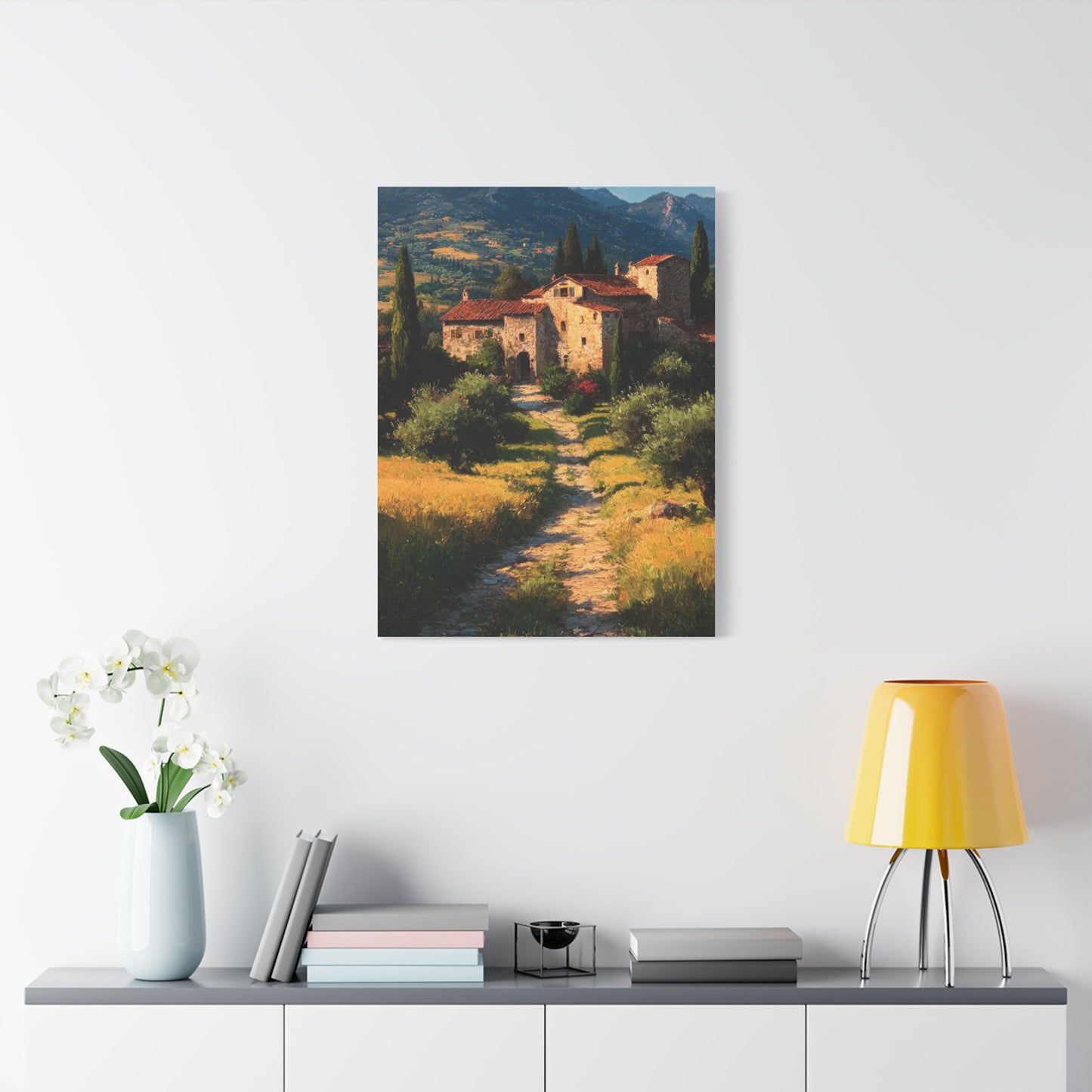 Tuscan Countryside Villa Path Wall Art & Canvas Print