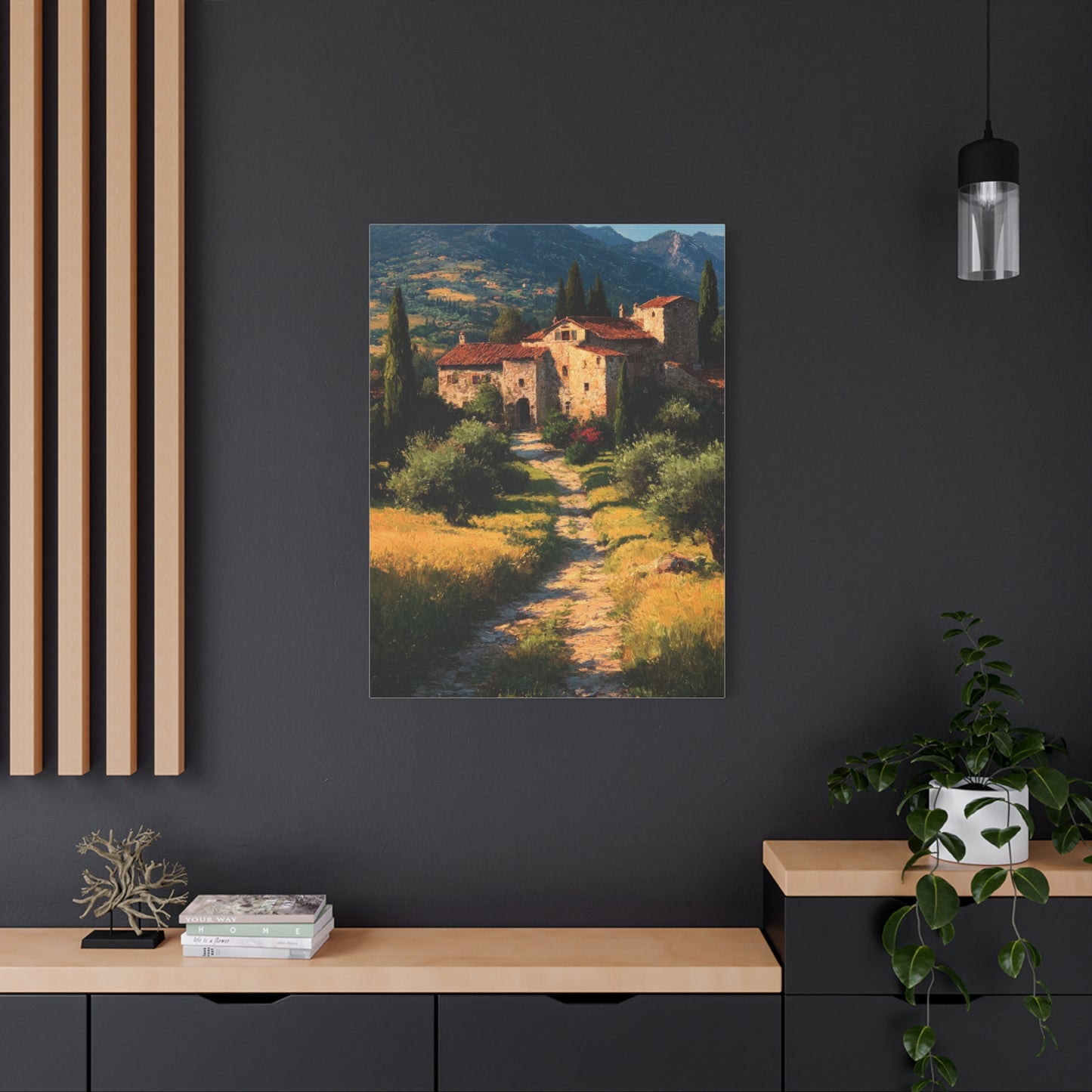Tuscan Countryside Villa Path Wall Art & Canvas Print