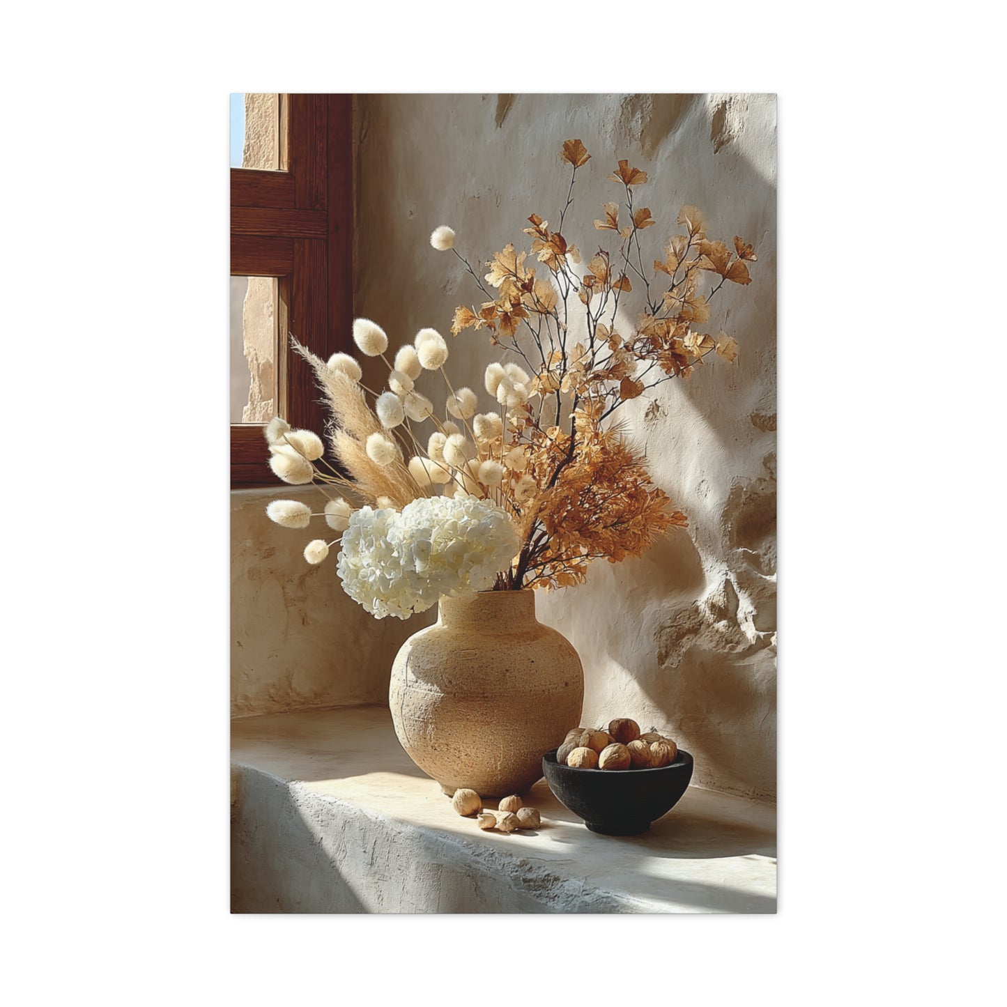Neutral Dried Autumn Arrangement Wall Art & Canvas Print