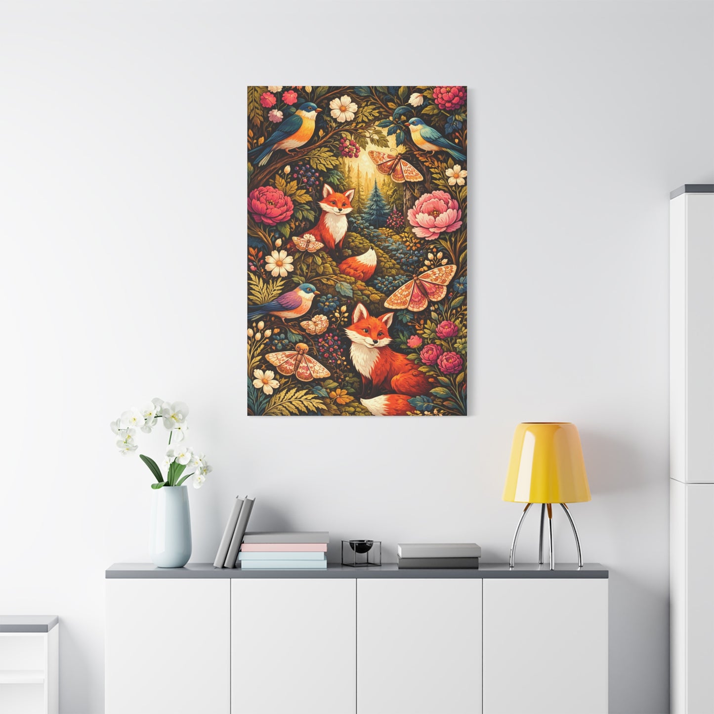 Quirky Maximalist Forest Creatures Wall Art & Canvas Print