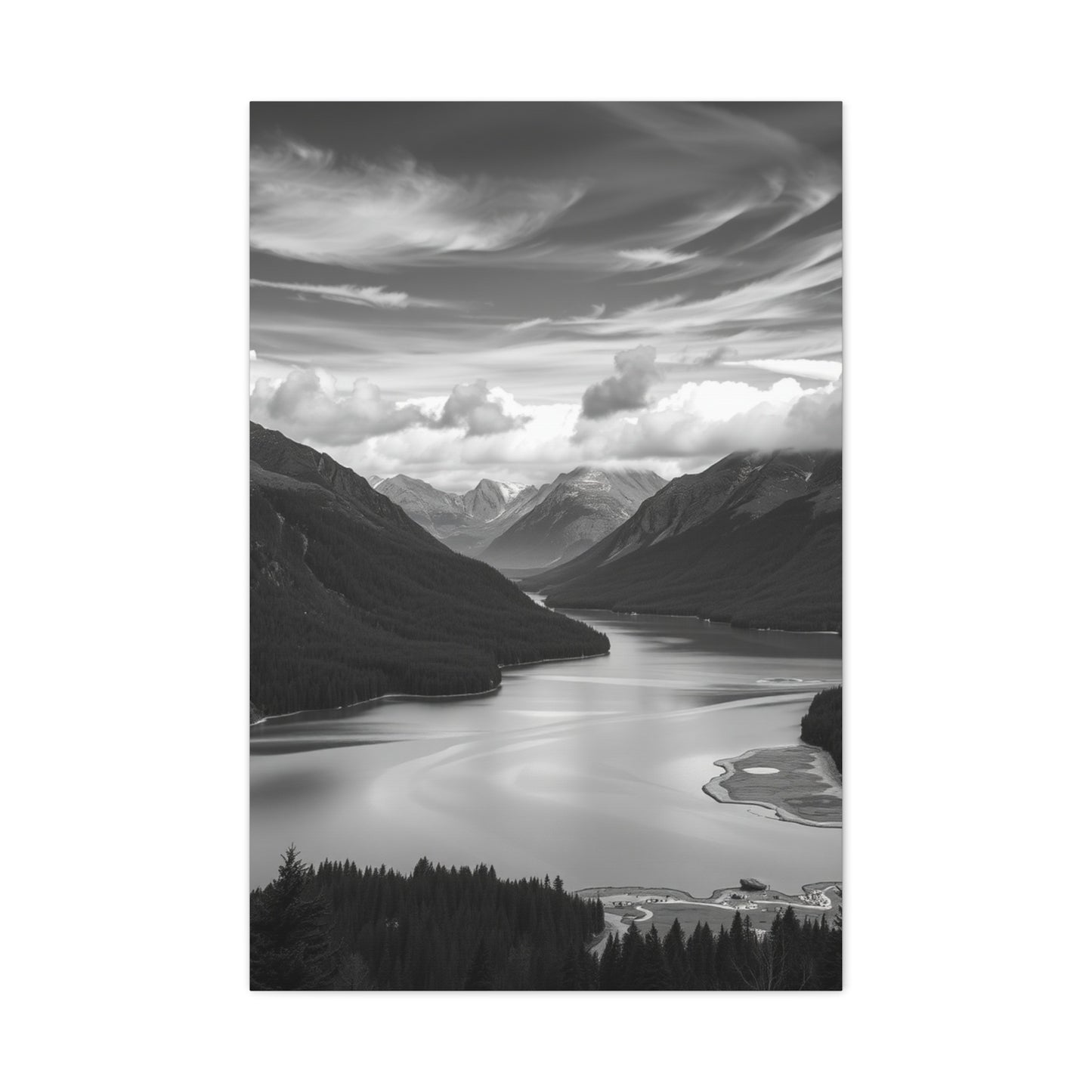 Masterpiece Black & White Scenic Landscapes Art Vision Wall Art & Canvas Print