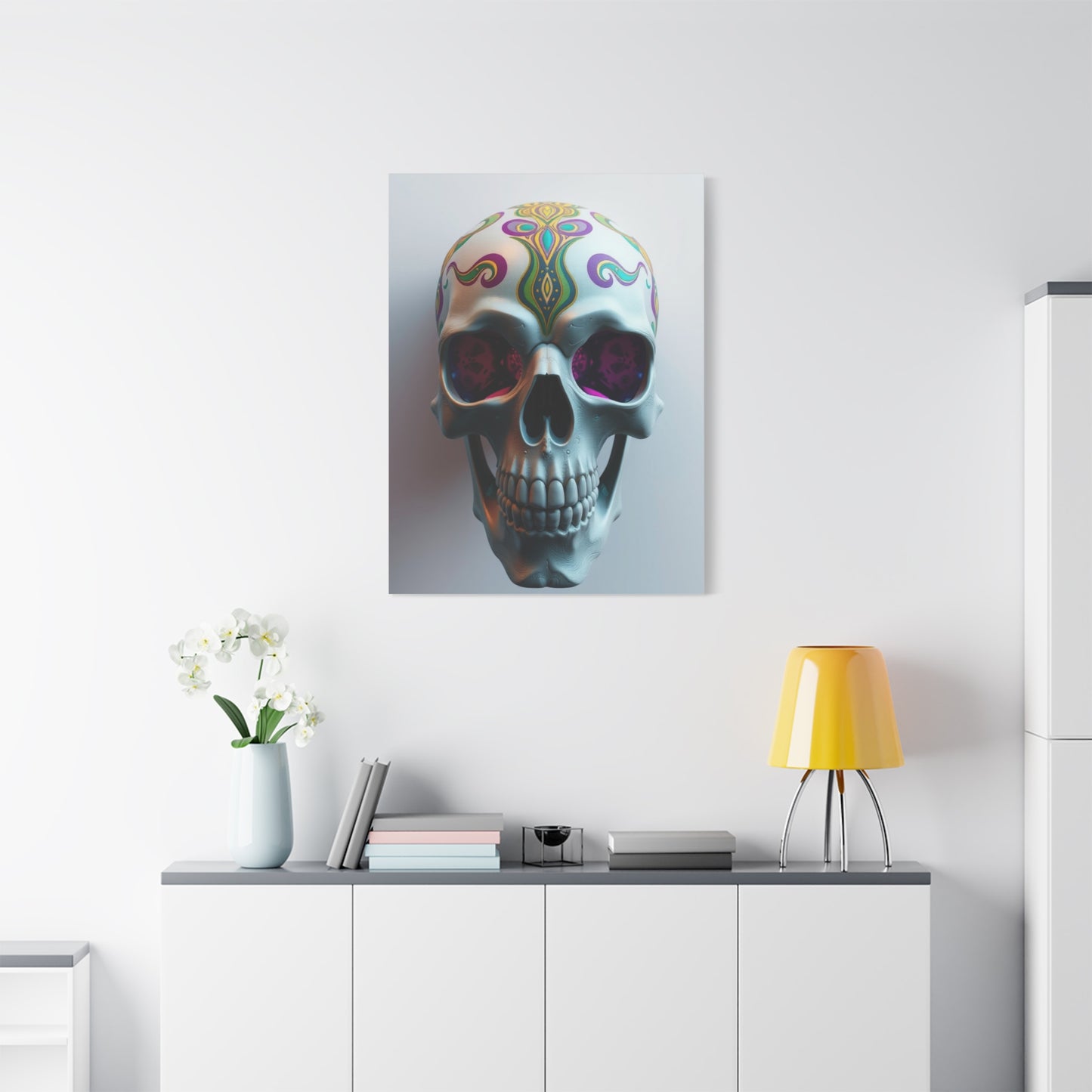 3D Trippy Skull Art By Ali Gulec Art Artisan Canvas Wall Art & Canvas Print