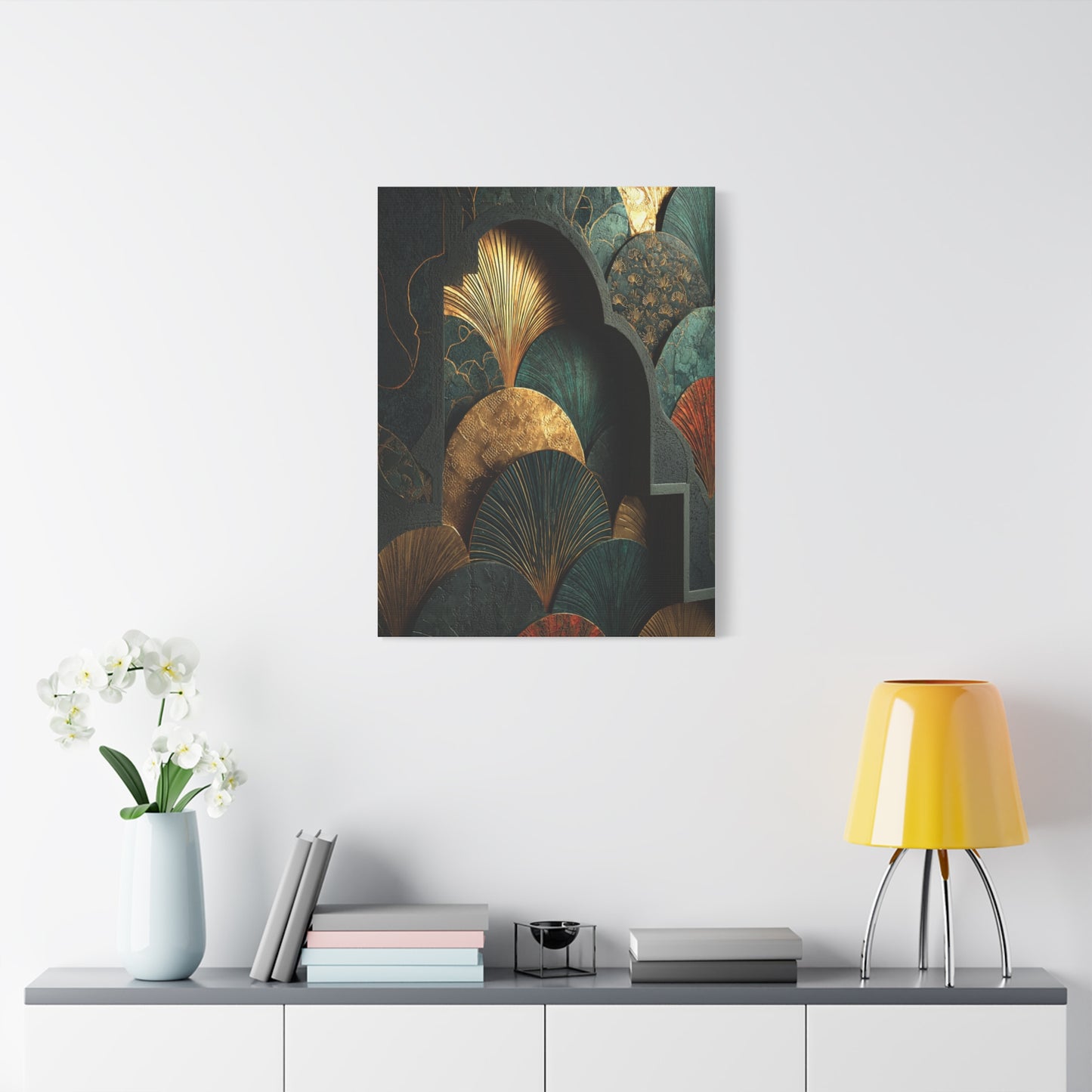 Emerald Art Deco Architectural Wall Art & Canvas Print