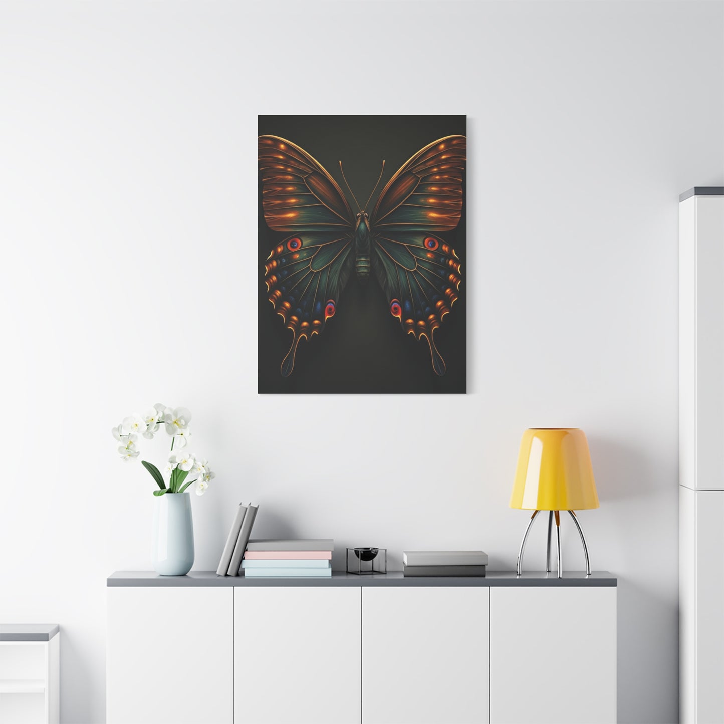 Peacock Pattern Butterfly Portrait Wall Art & Canvas Prints
