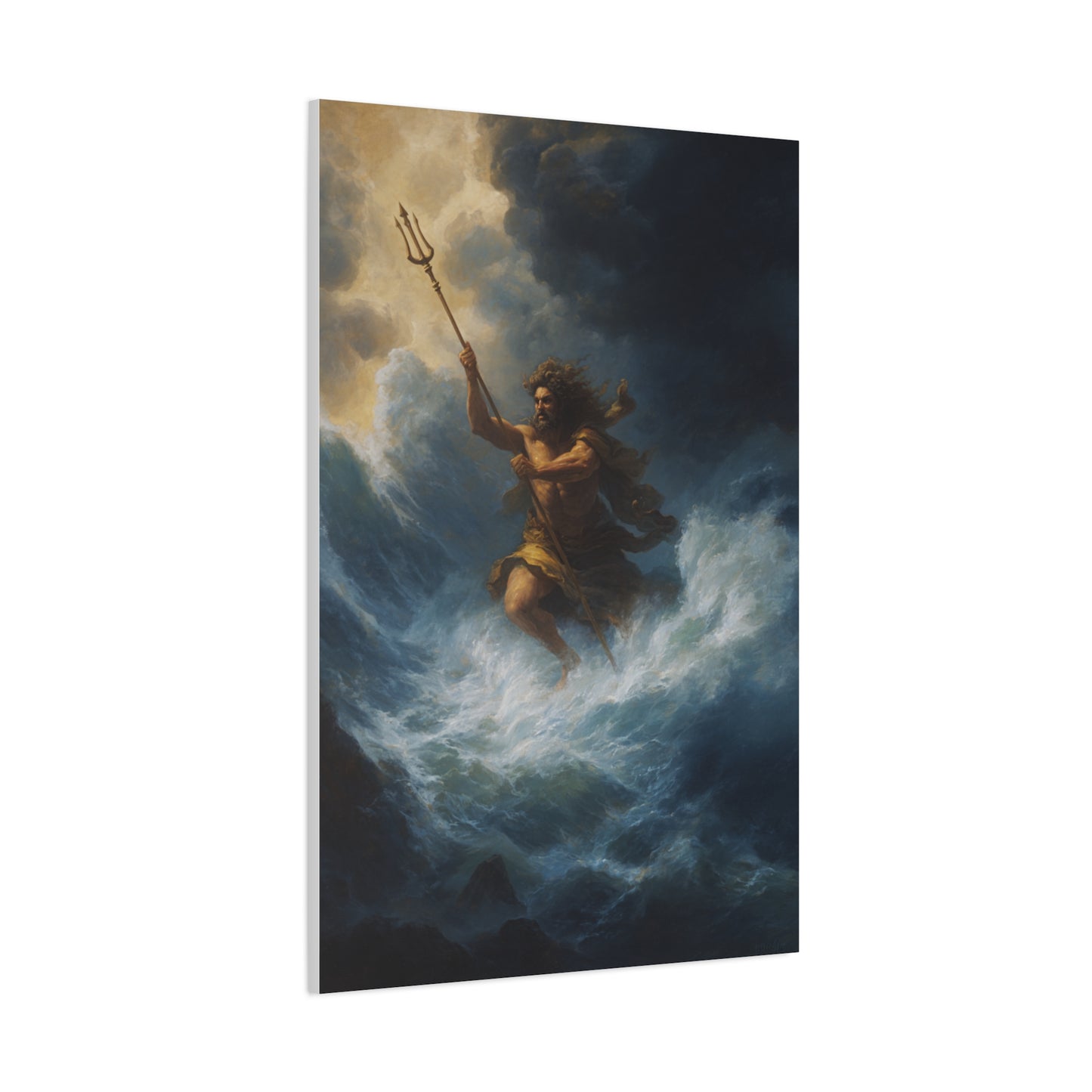 Poseidon God of the Sea Rising from the Storm Wall Art & Canvas Print
