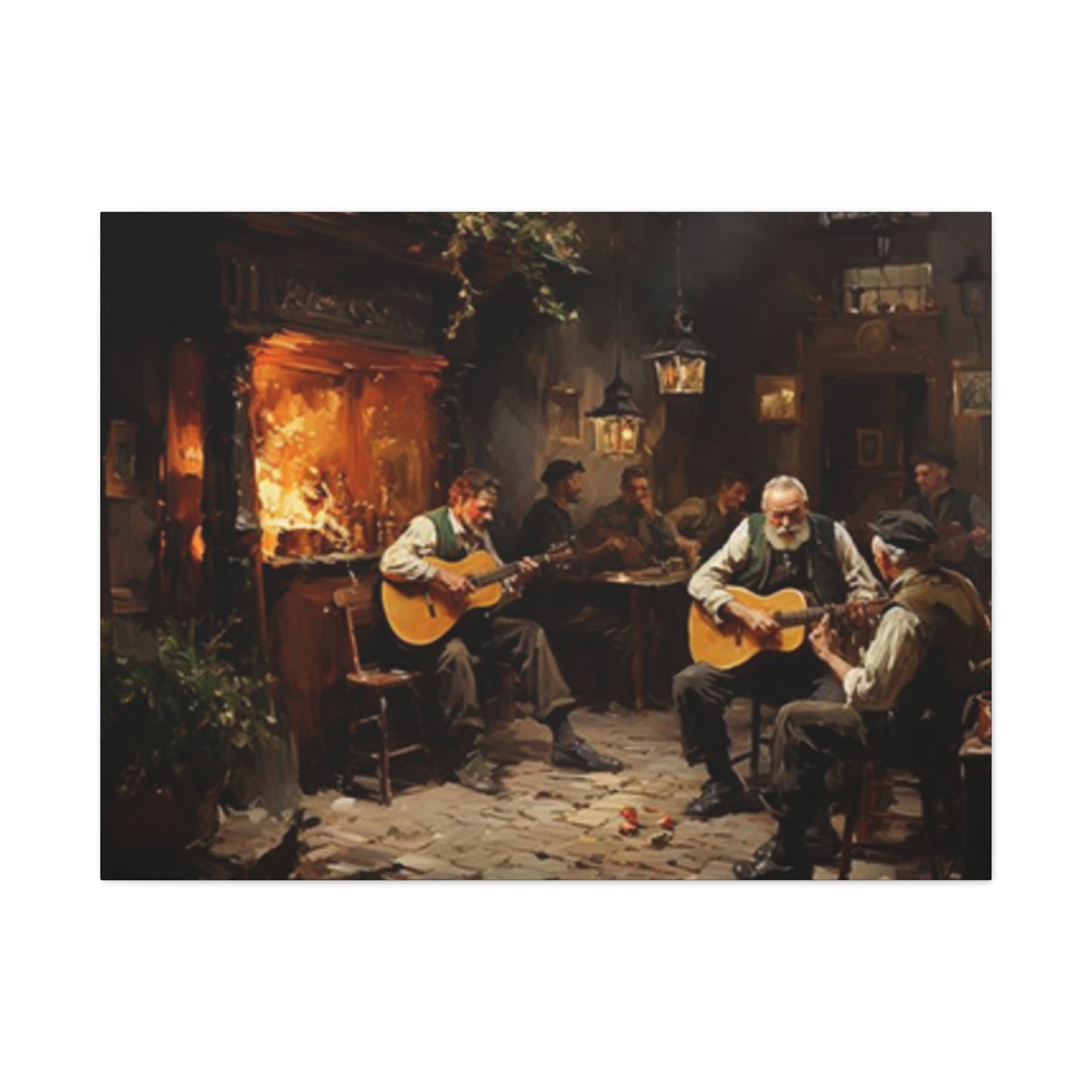 People At Pub & Bar Painting Wall Art & Canvas Prints