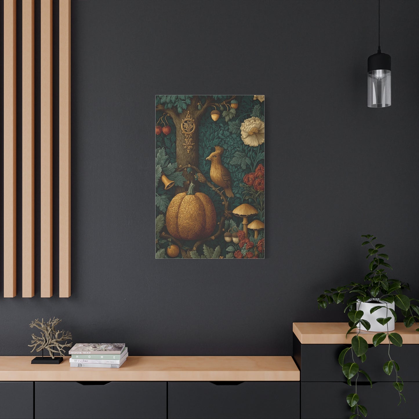 Autumn Woodland Tapestry Scene Wall Art & Canvas Print