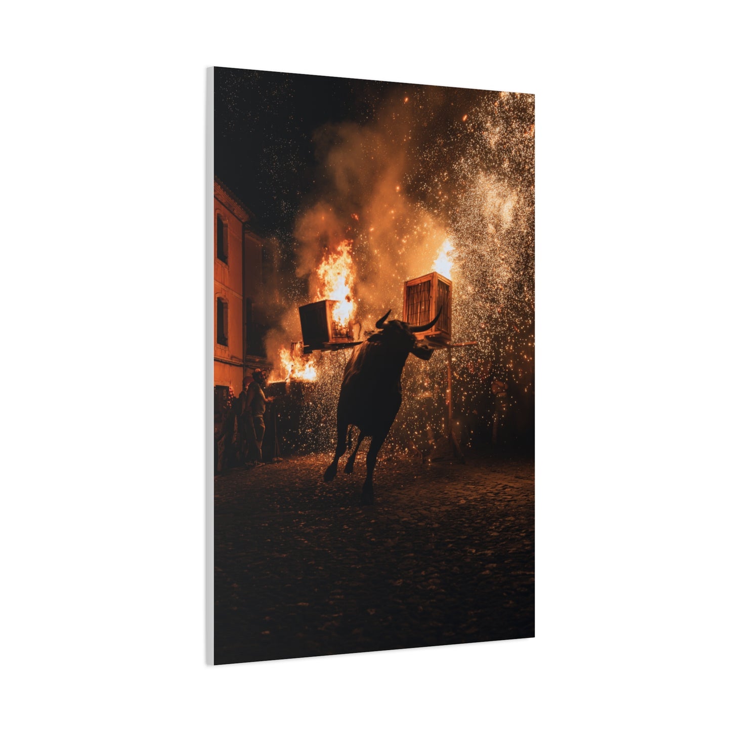 Toro de Júbilo Fire Bull Festival Wall Art & Canvas Print