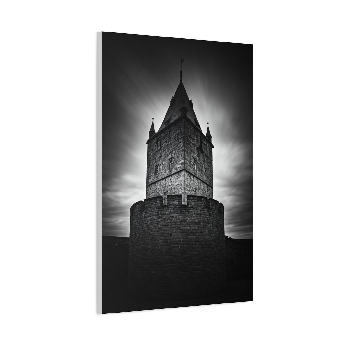 Gothic Fortress Tower Under Dramatic Skies Wall Art & Canvas Prints