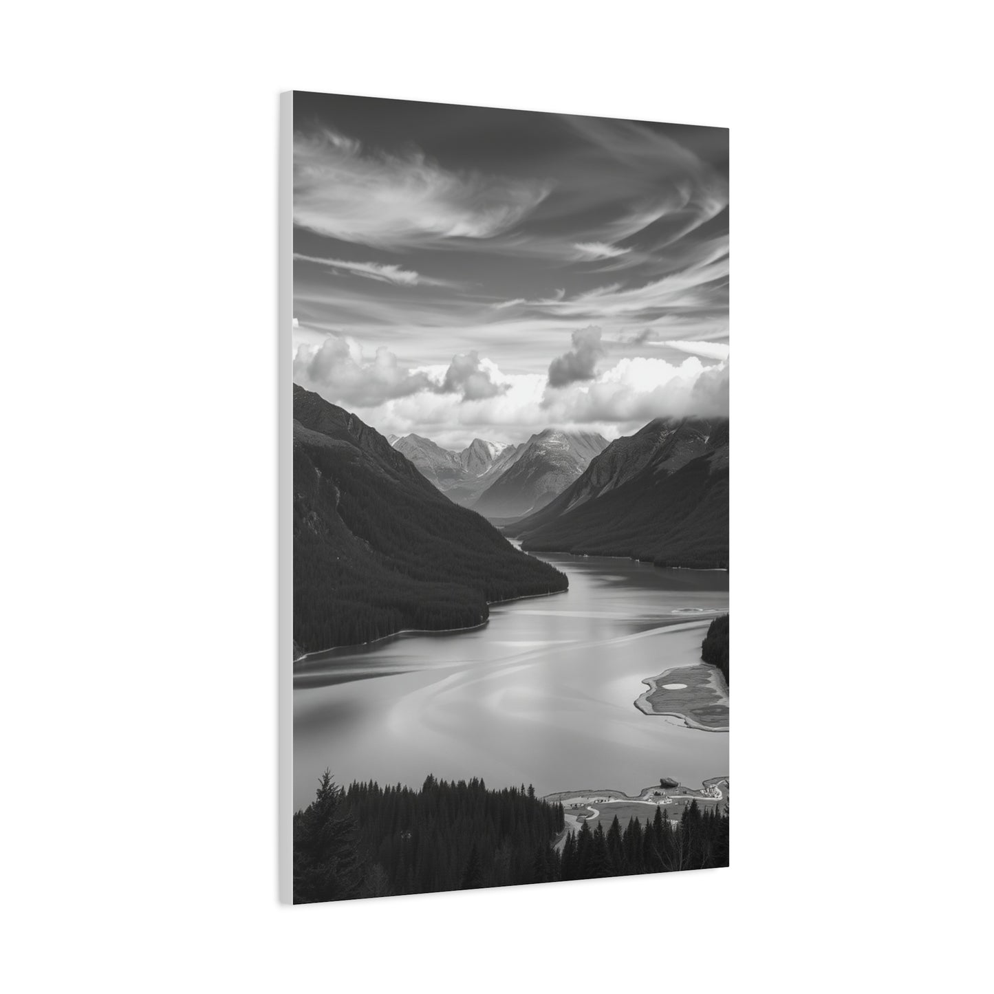 Masterpiece Black & White Scenic Landscapes Art Vision Wall Art & Canvas Print