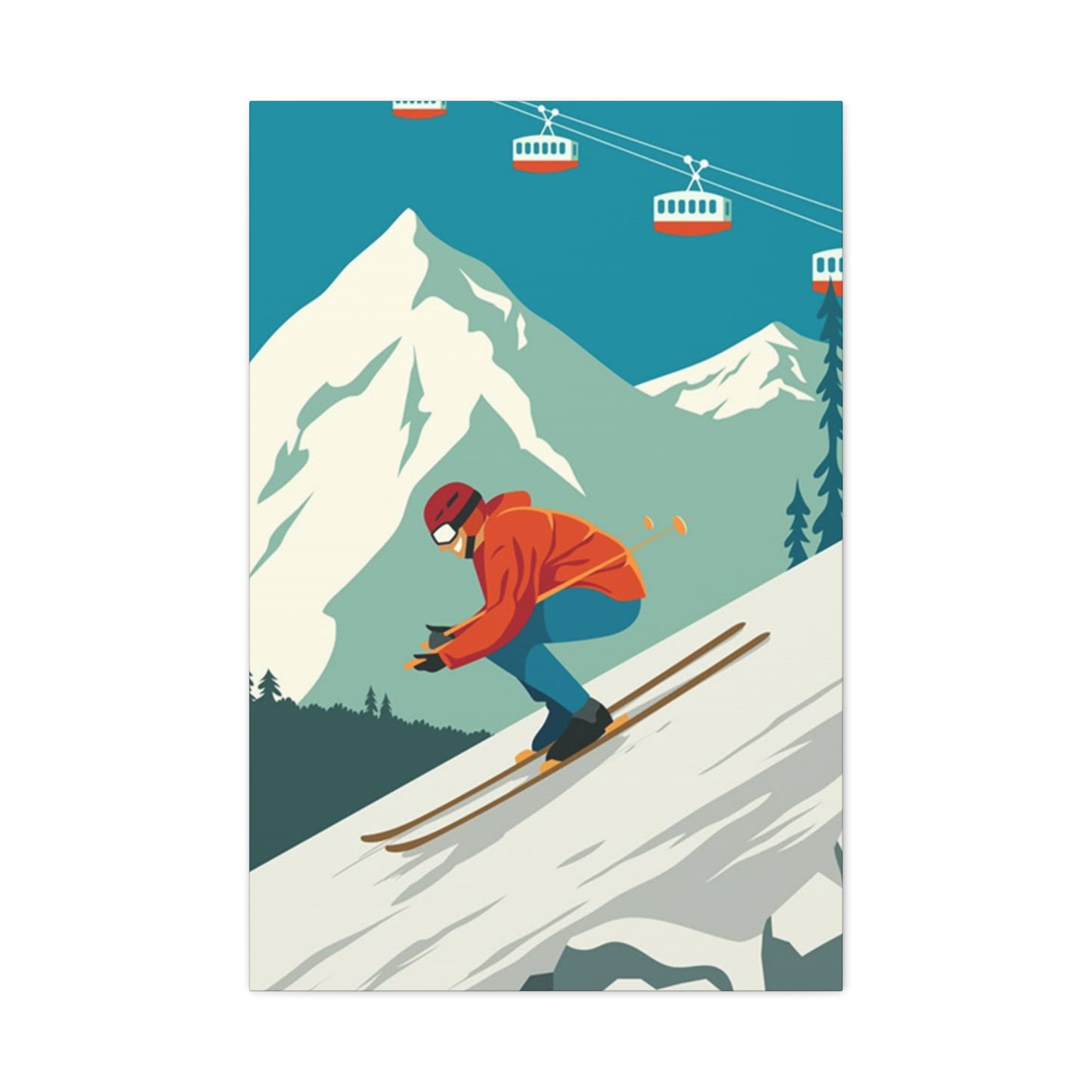 Skiing Poster Wall Art & Canvas Prints