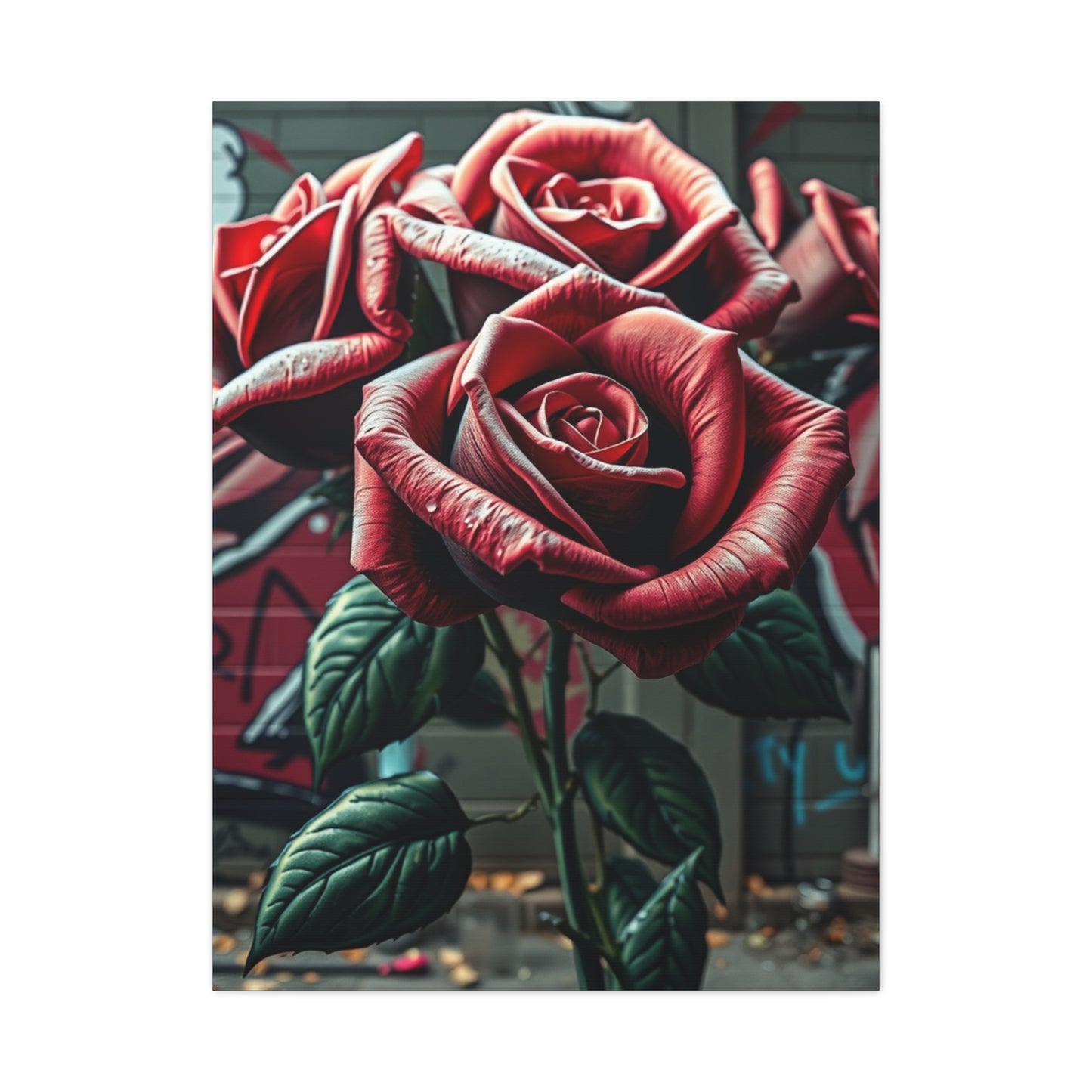 Renaissance Bloom Graffiti Wall Art & Canvas Print