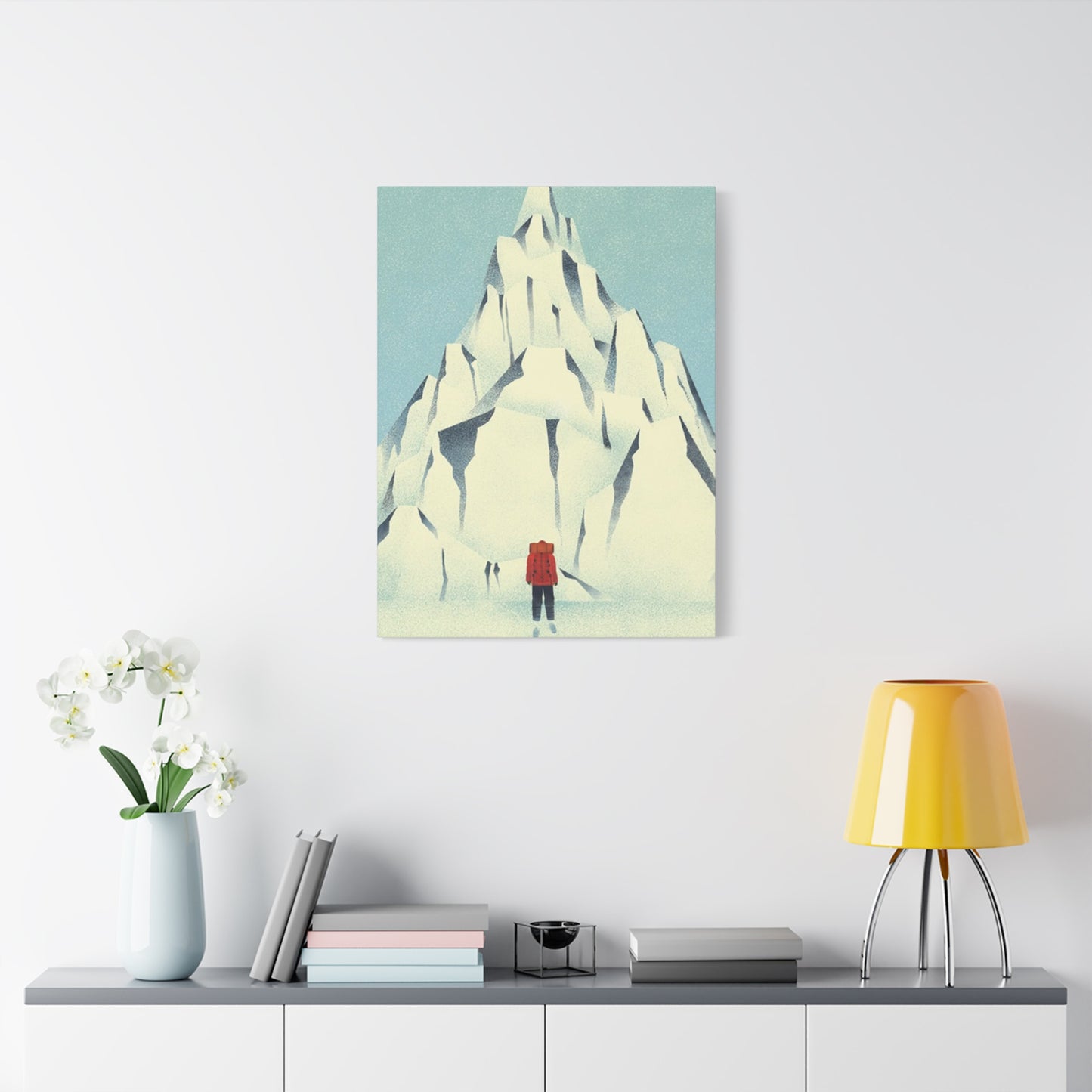 Skiers And Snowy Mountain Wall Art & Canvas Prints