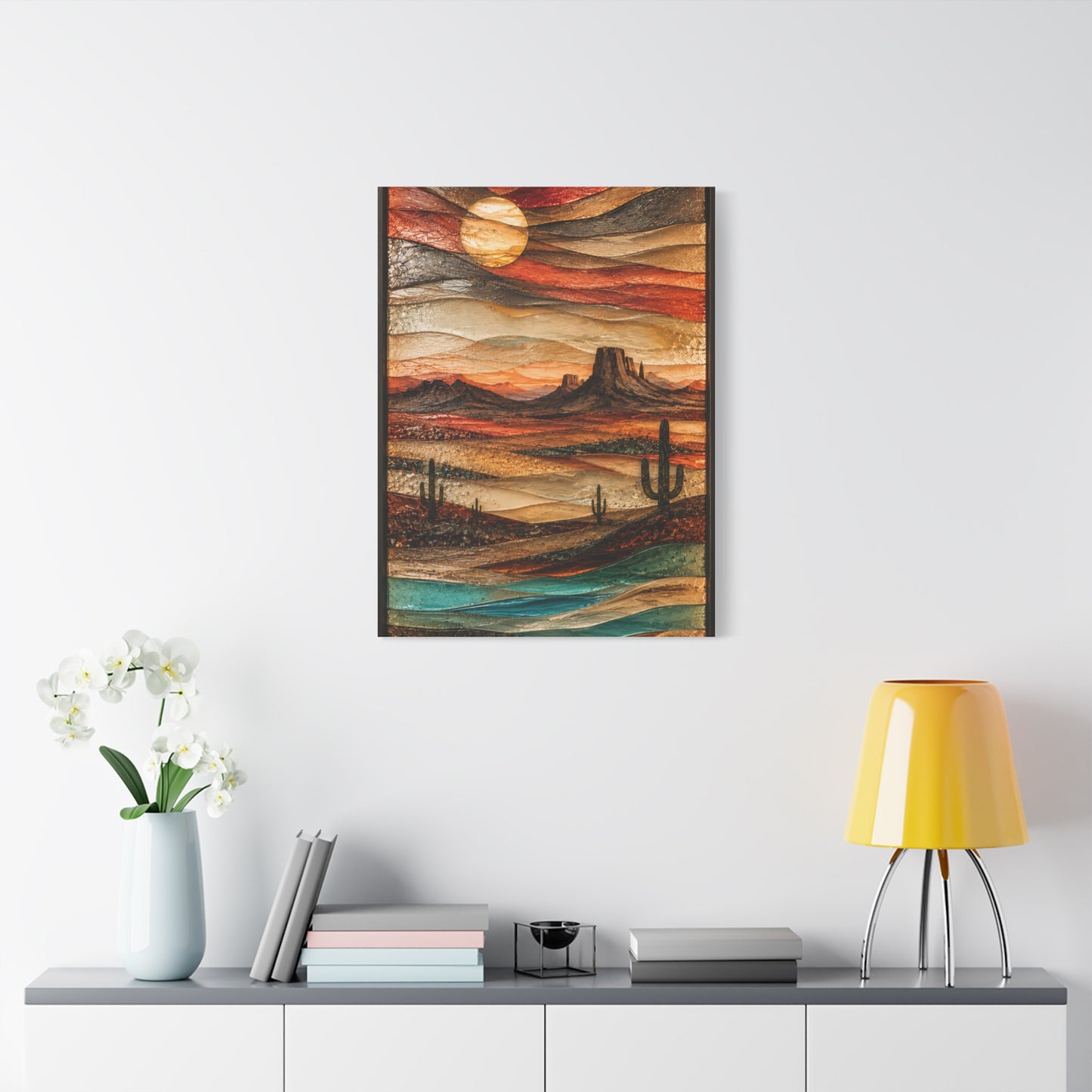 Fused Glass Desert Mirage Southwest Wall Art & Canvas Print