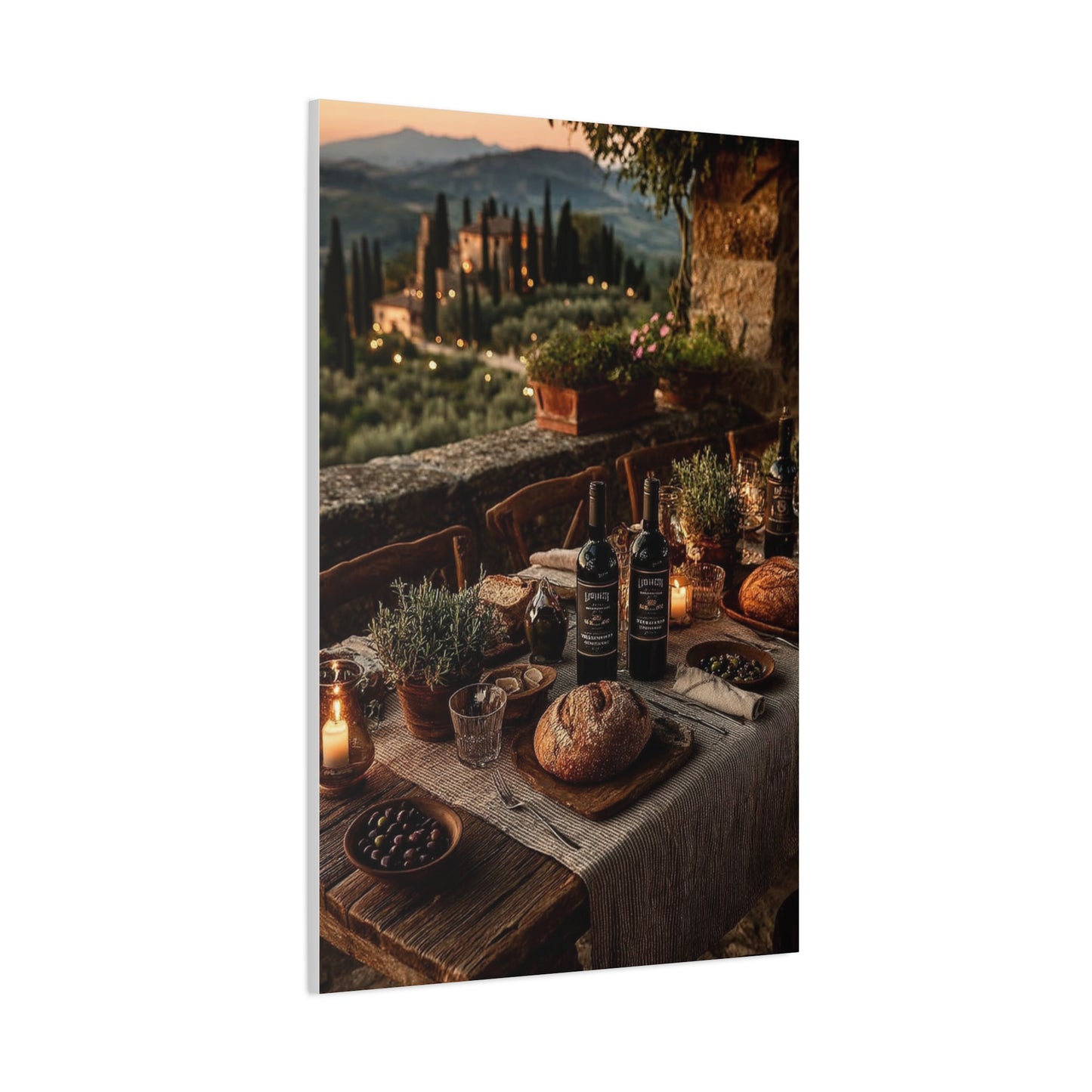Tuscan Vineyard Dinner Table Wall Art & Canvas Print
